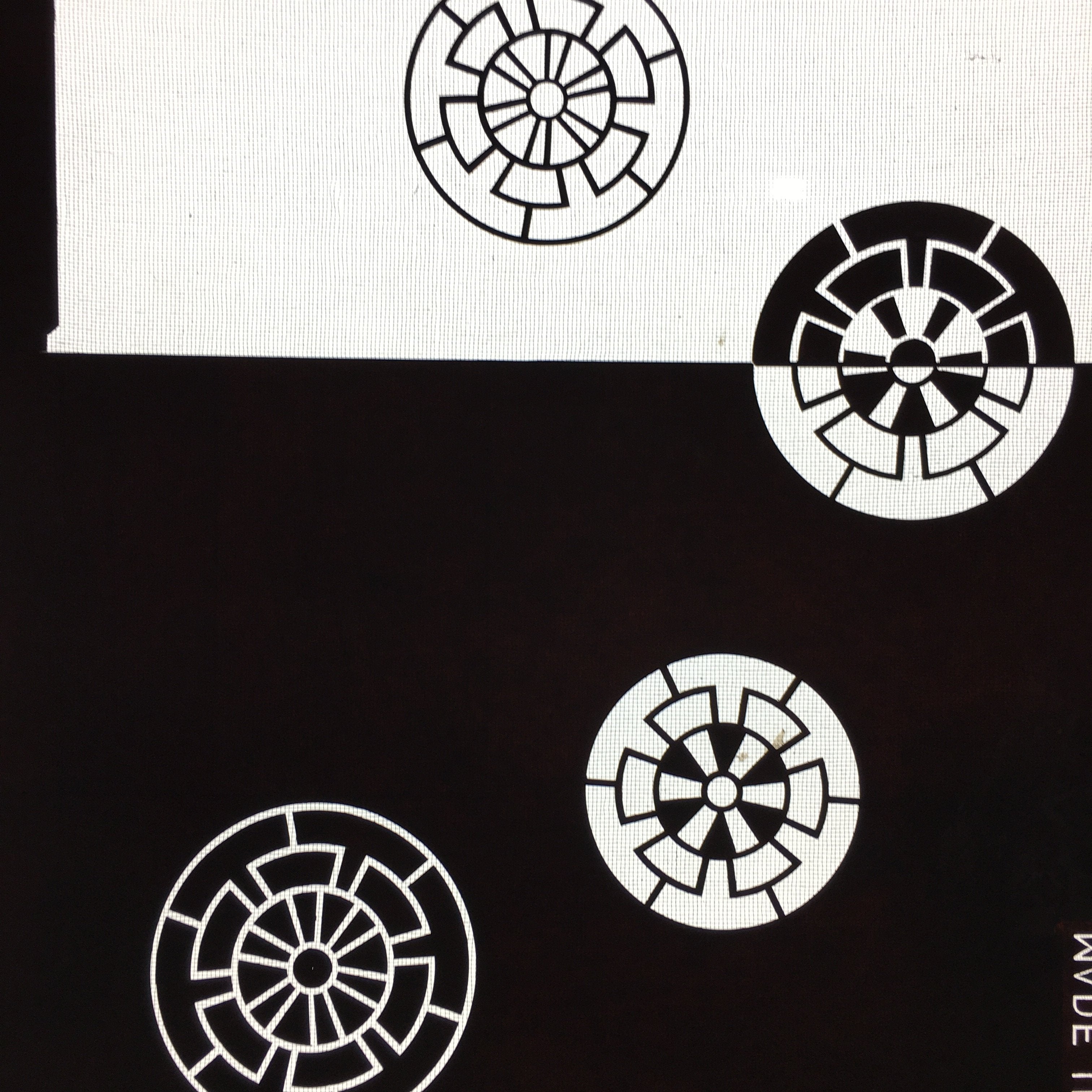 Antique Japanese Katagami Kimono Stencil Katazome Design Round Flower C812