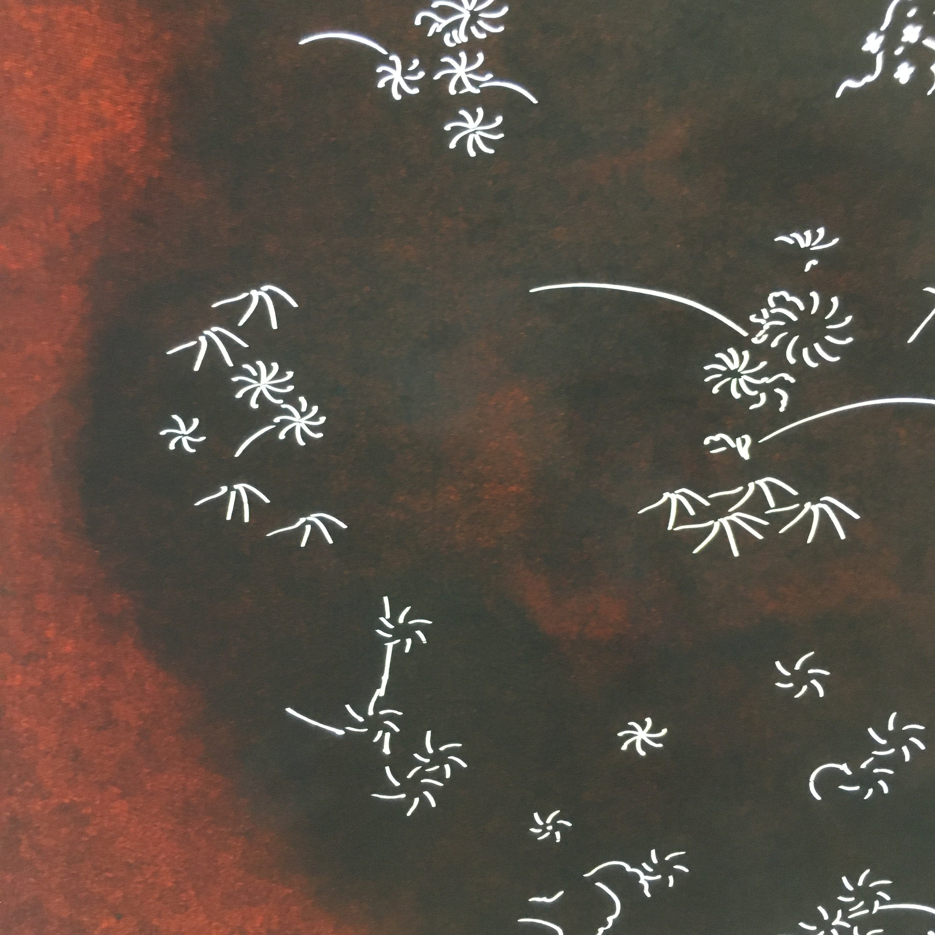 Antique Japanese Katagami Kimono Stencil Katazome Design Small Flowers C803