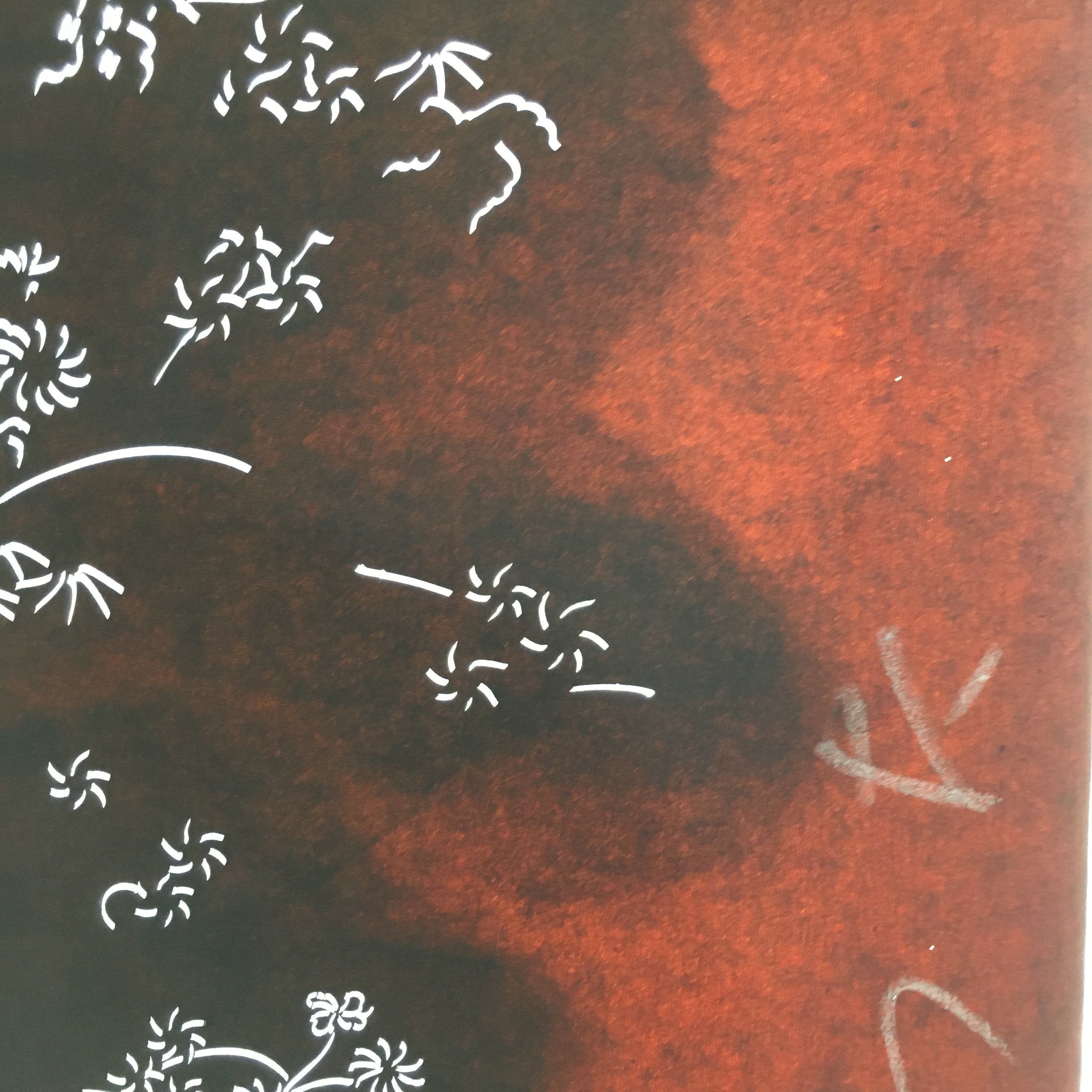 Antique Japanese Katagami Kimono Stencil Katazome Design Small Flowers C803