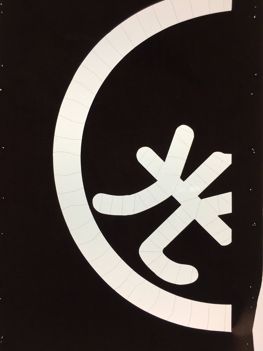 Antique Japanese Katagami Kimono Stencil Katazome Design Tied With Hair C795