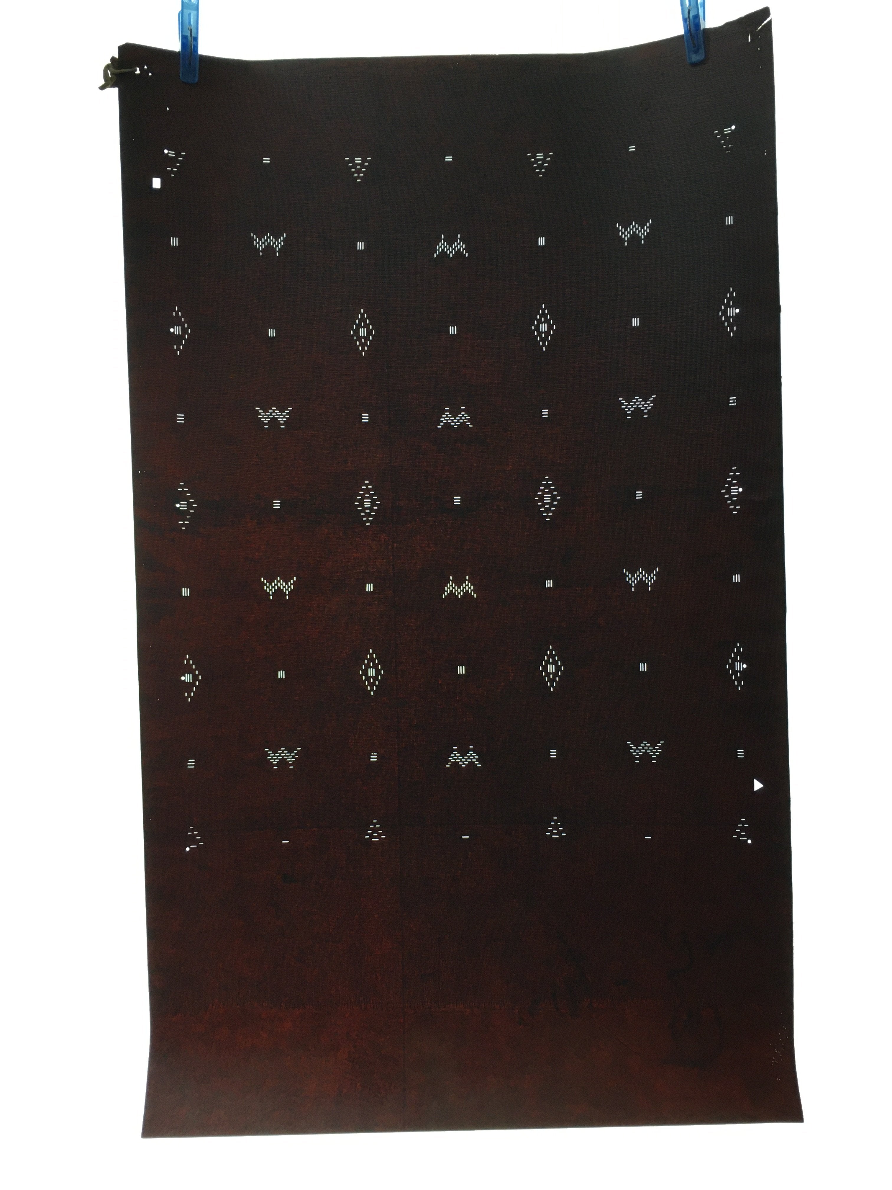 Antique Japanese Katagami Kimono Stencil Katazome Dotted Rhombus M W C748