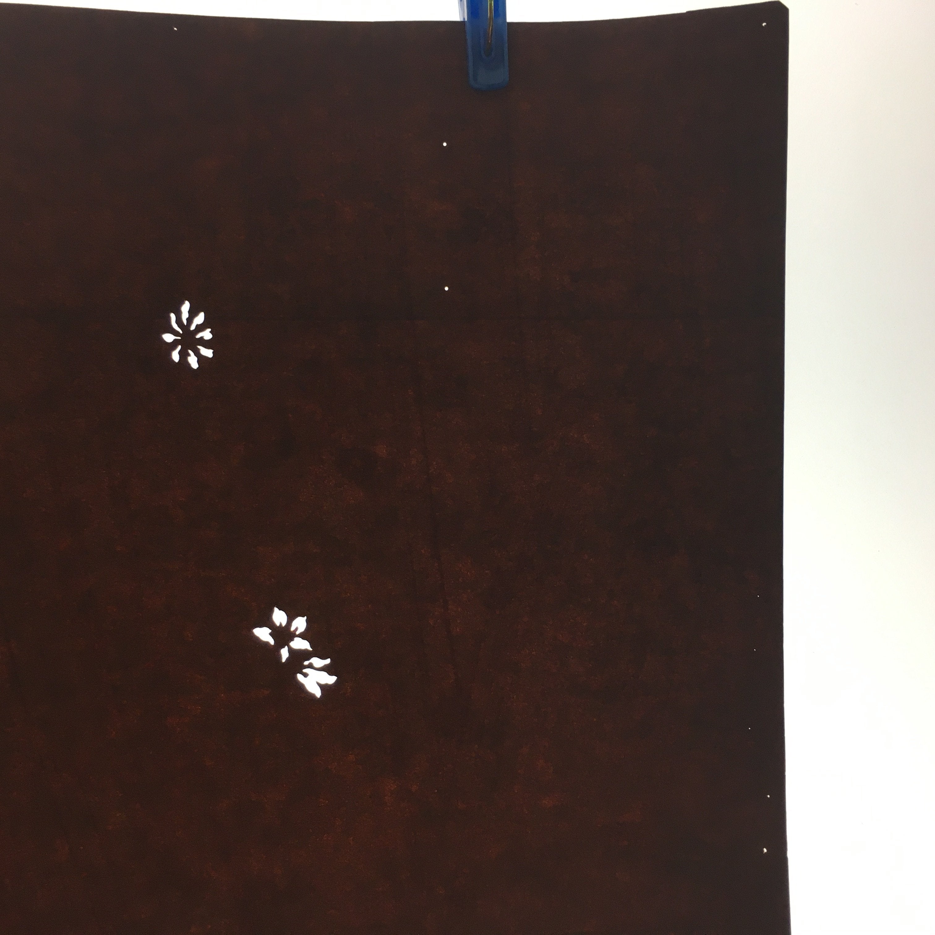 Antique Japanese Katagami Kimono Stencil Katazome Edo Assorted Floral 4Y241