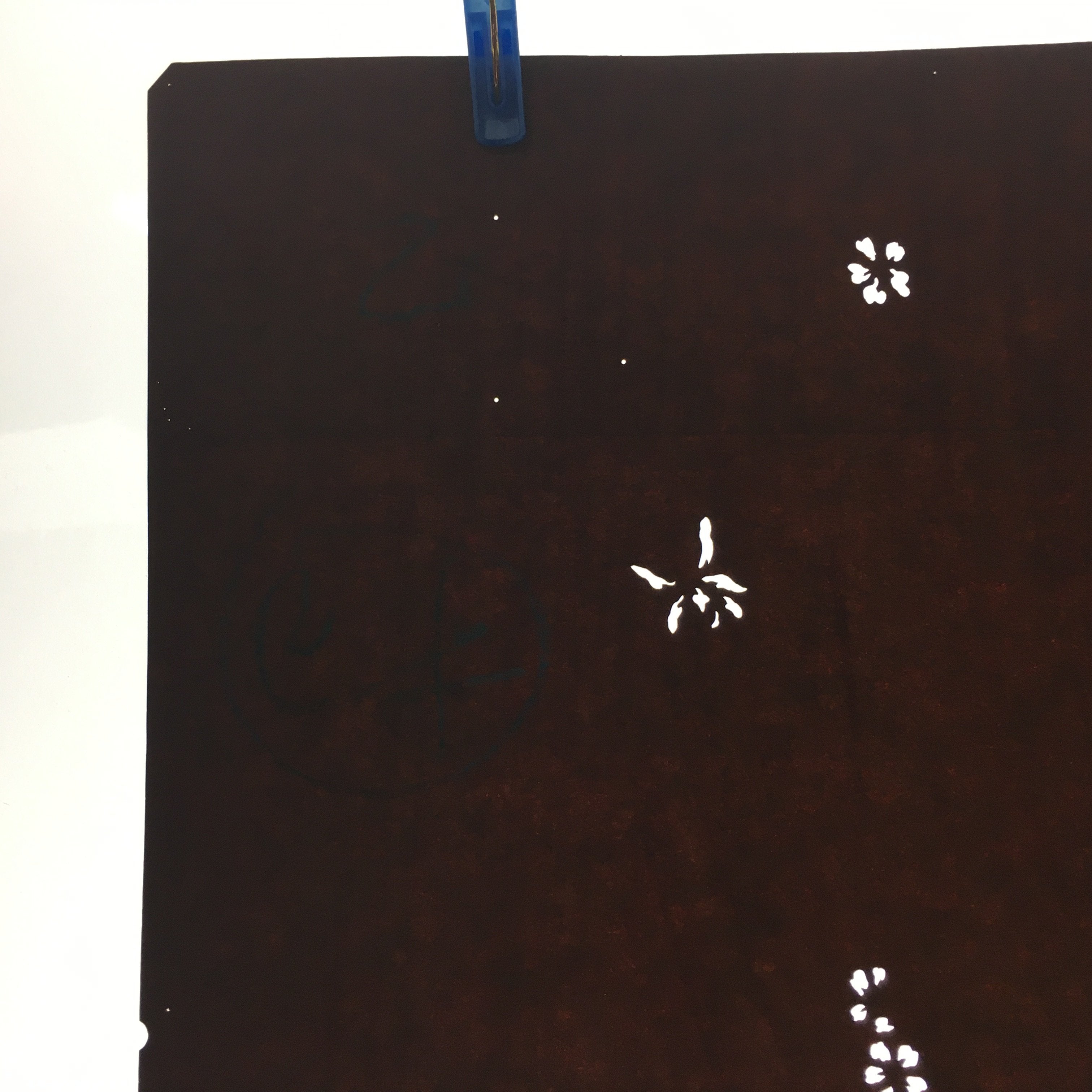 Antique Japanese Katagami Kimono Stencil Katazome Edo Assorted Floral 4Y241