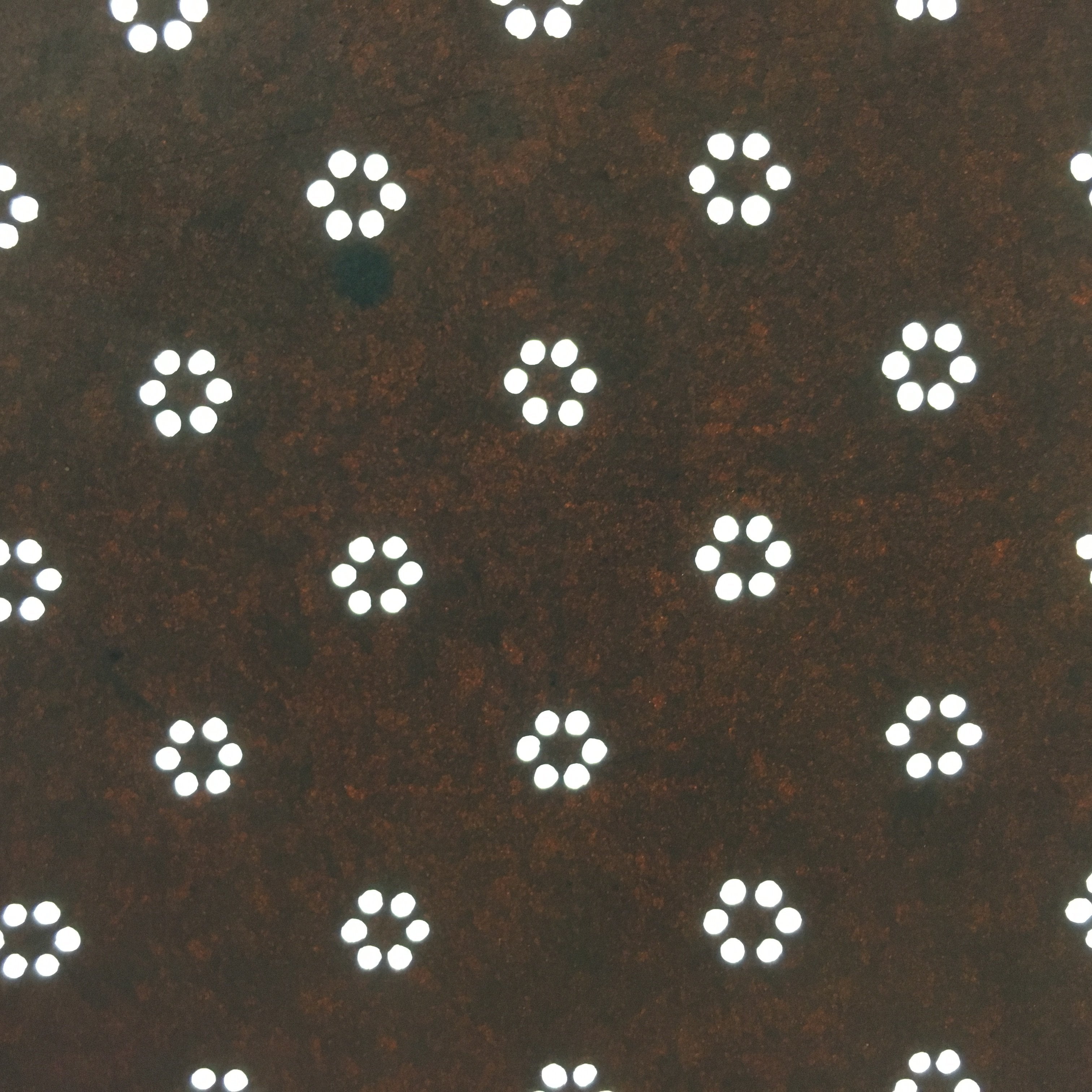 Antique Japanese Katagami Kimono Stencil Katazome Edo Dot Petal Floral 4Y210