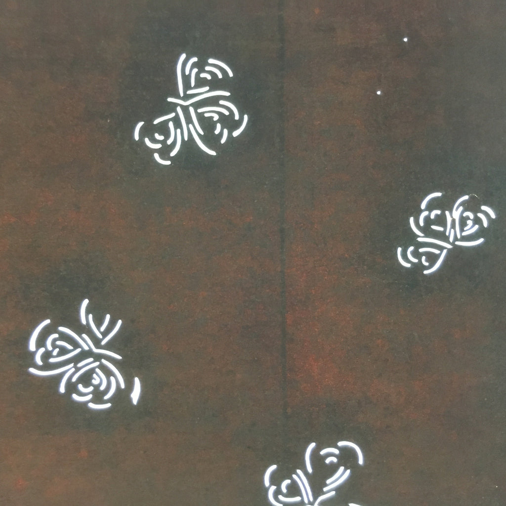 Antique Japanese Katagami Kimono Stencil Katazome Edo Floral 4Y193