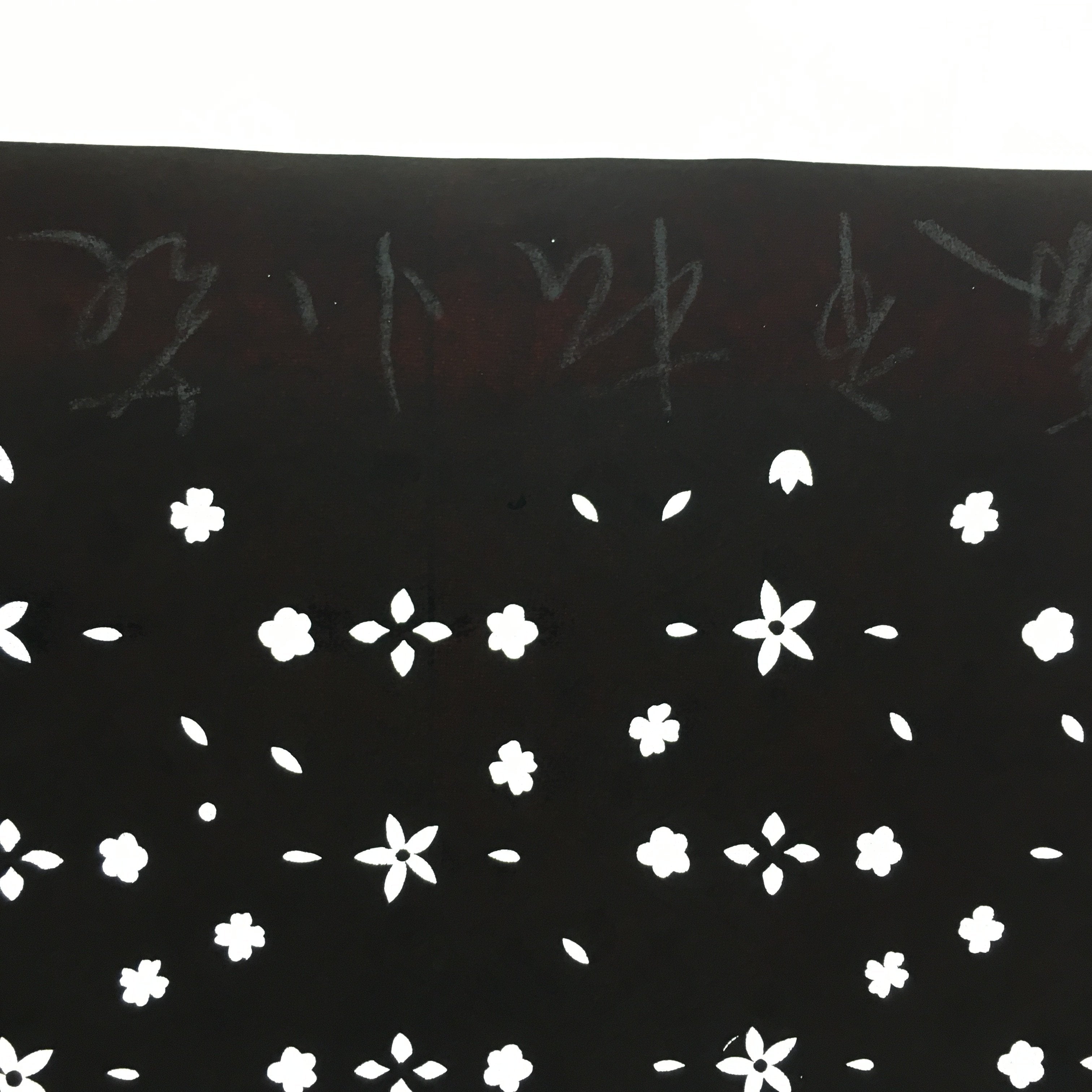 Antique Japanese Katagami Kimono Stencil Katazome Edo Floral Petal Leaf 4Y213
