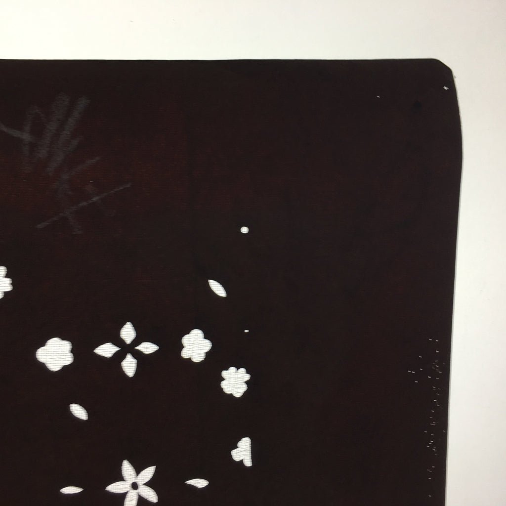Antique Japanese Katagami Kimono Stencil Katazome Edo Floral Petal Leaf 4Y213