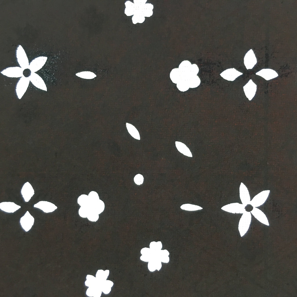 Antique Japanese Katagami Kimono Stencil Katazome Edo Floral Petal Leaf 4Y213