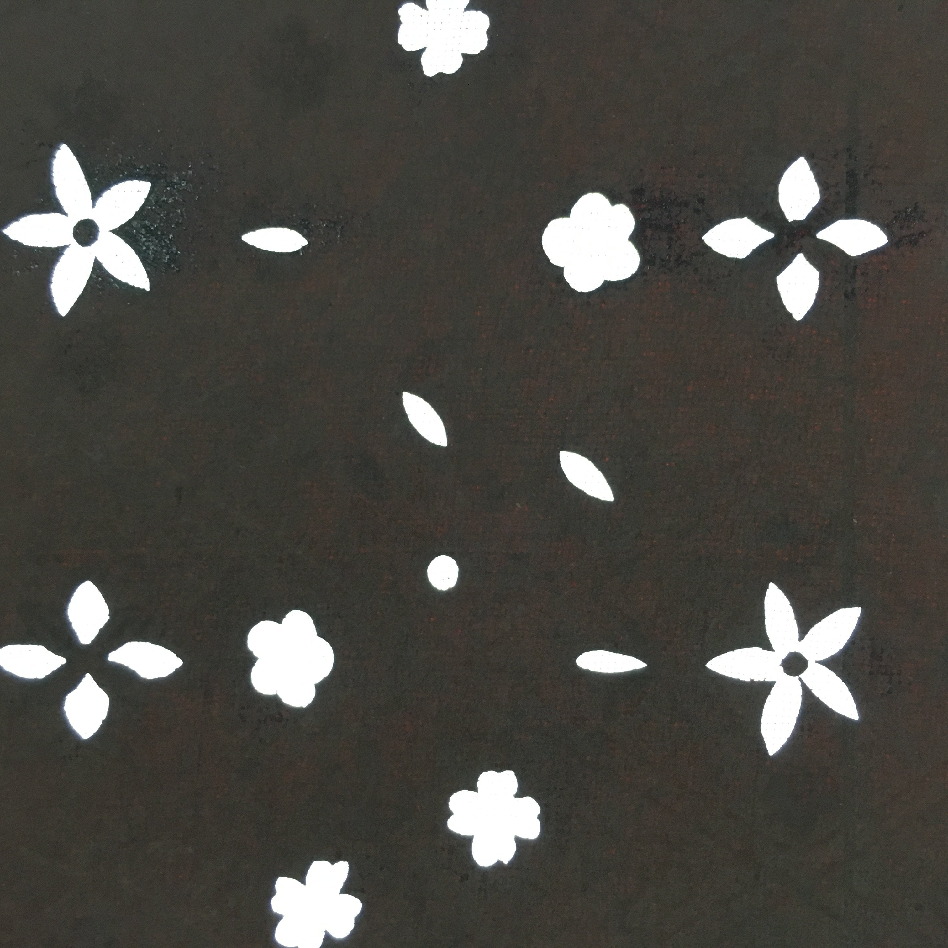 Antique Japanese Katagami Kimono Stencil Katazome Edo Floral Petal Leaf 4Y213