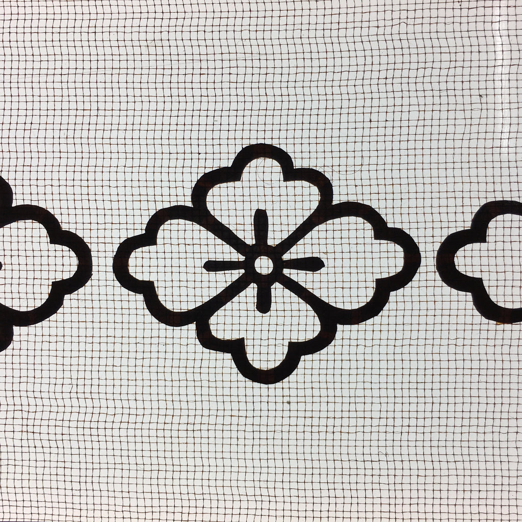 Antique Japanese Katagami Kimono Stencil Katazome Family Crest Kanji Name C722