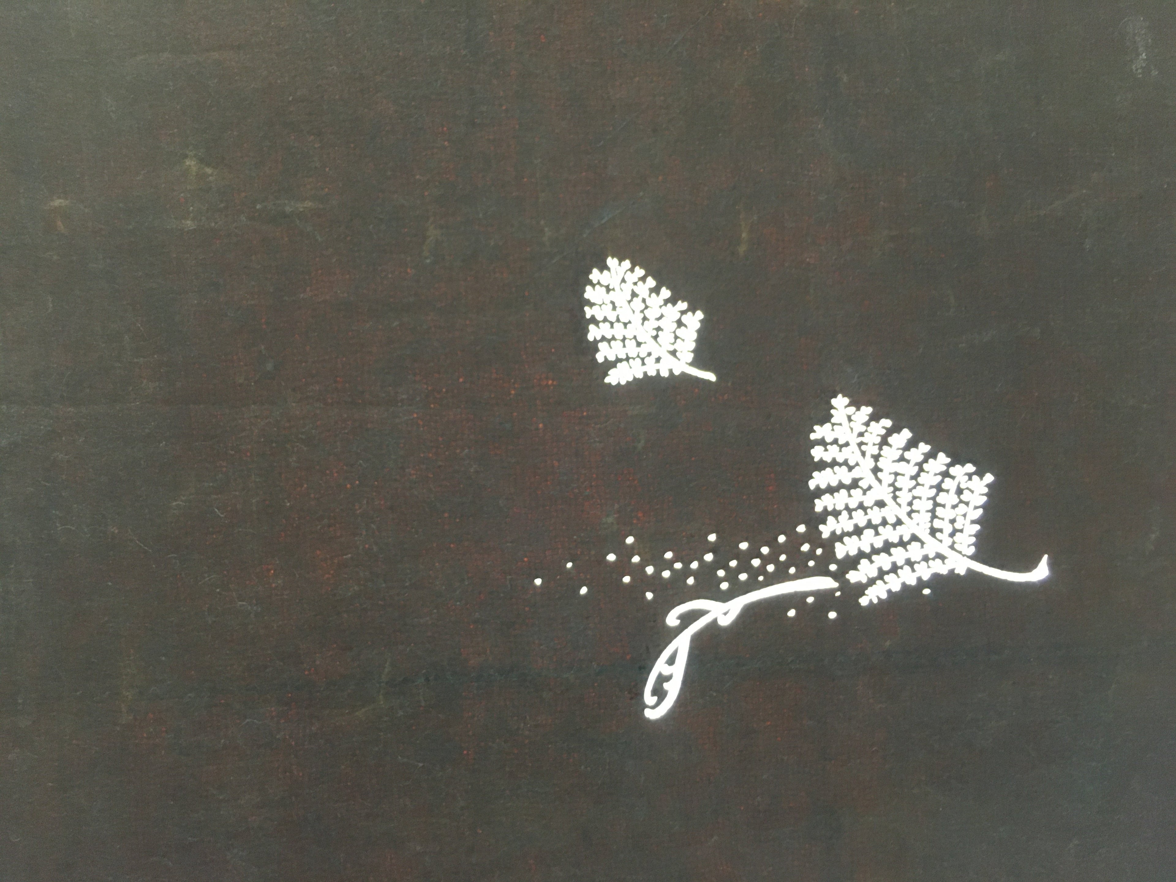 Antique Japanese Katagami Kimono Stencil Katazome Fern Leaf C737