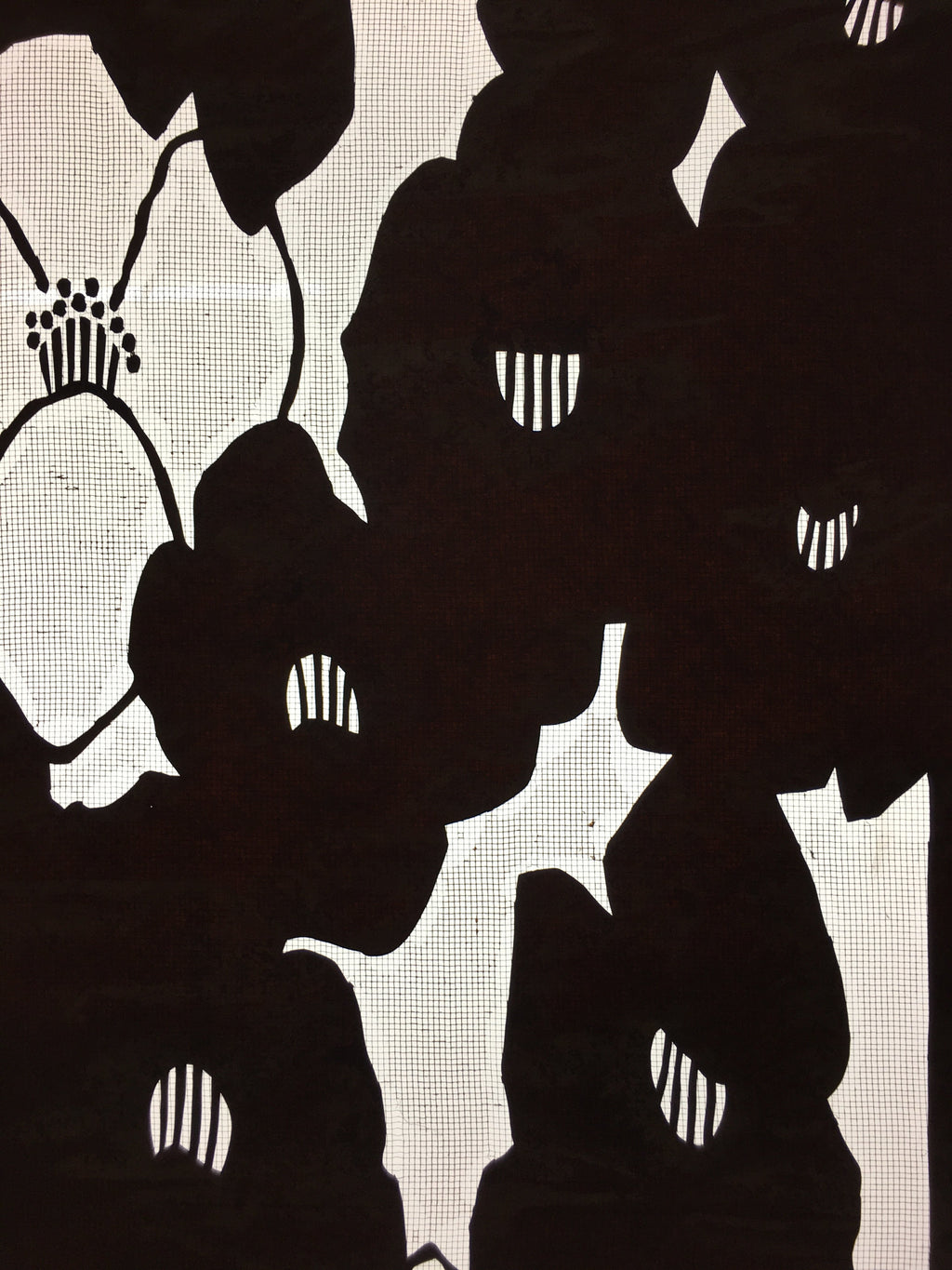 Antique Japanese Katagami Kimono Stencil Katazome Flower C762