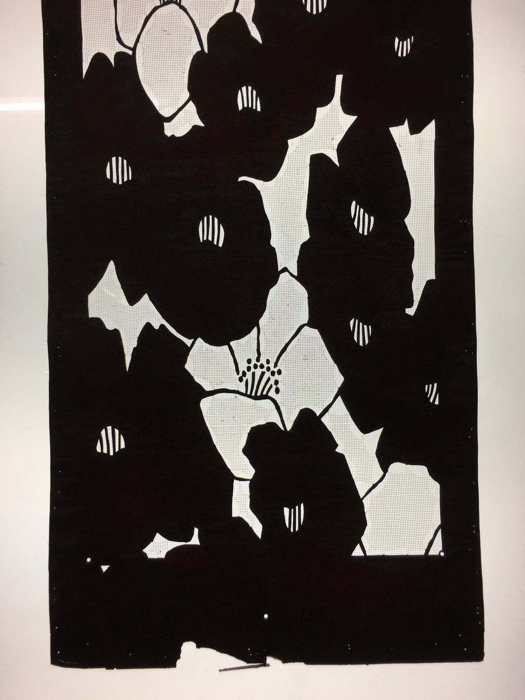Antique Japanese Katagami Kimono Stencil Katazome Flower C762