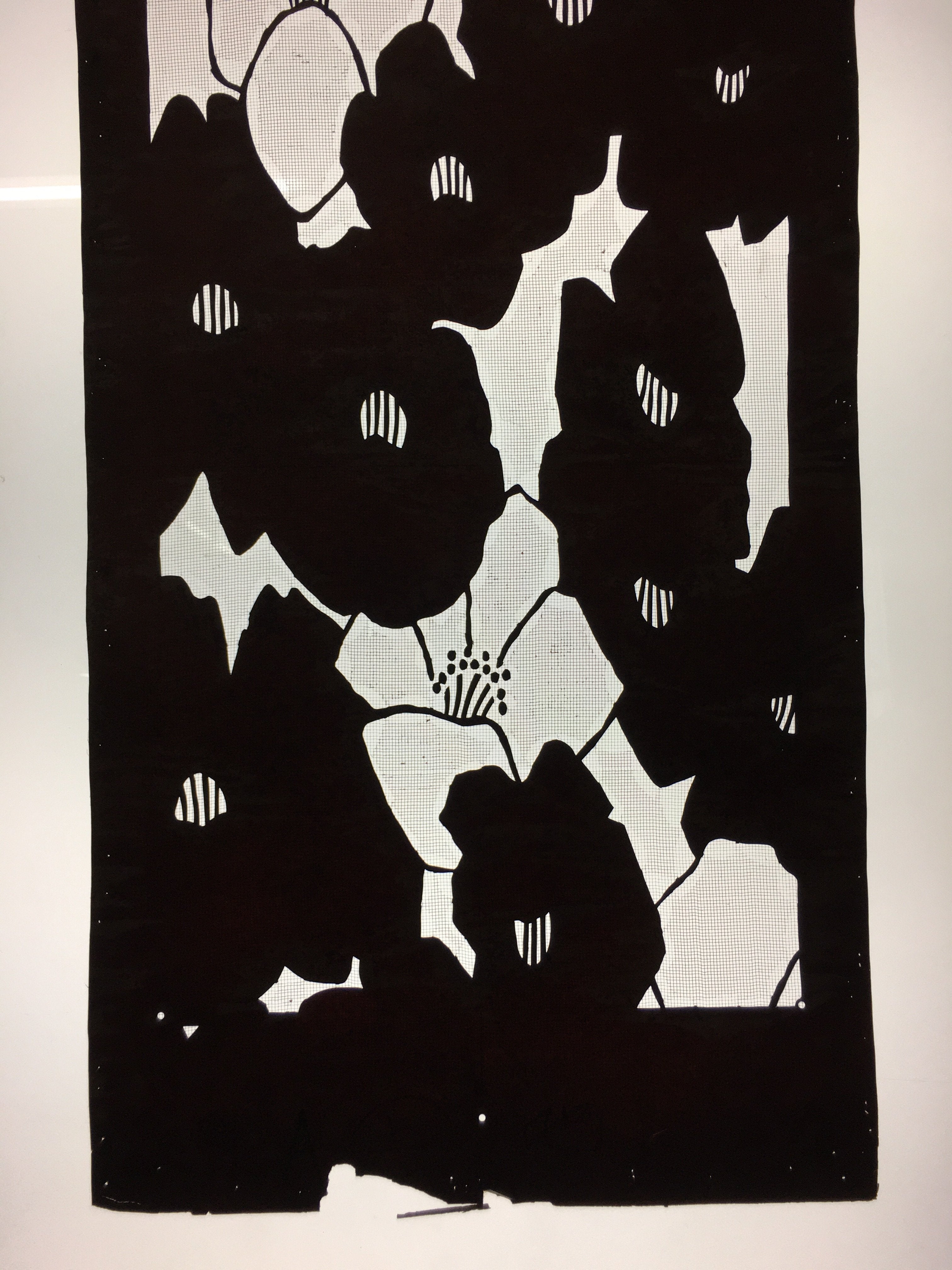 Antique Japanese Katagami Kimono Stencil Katazome Flower C762