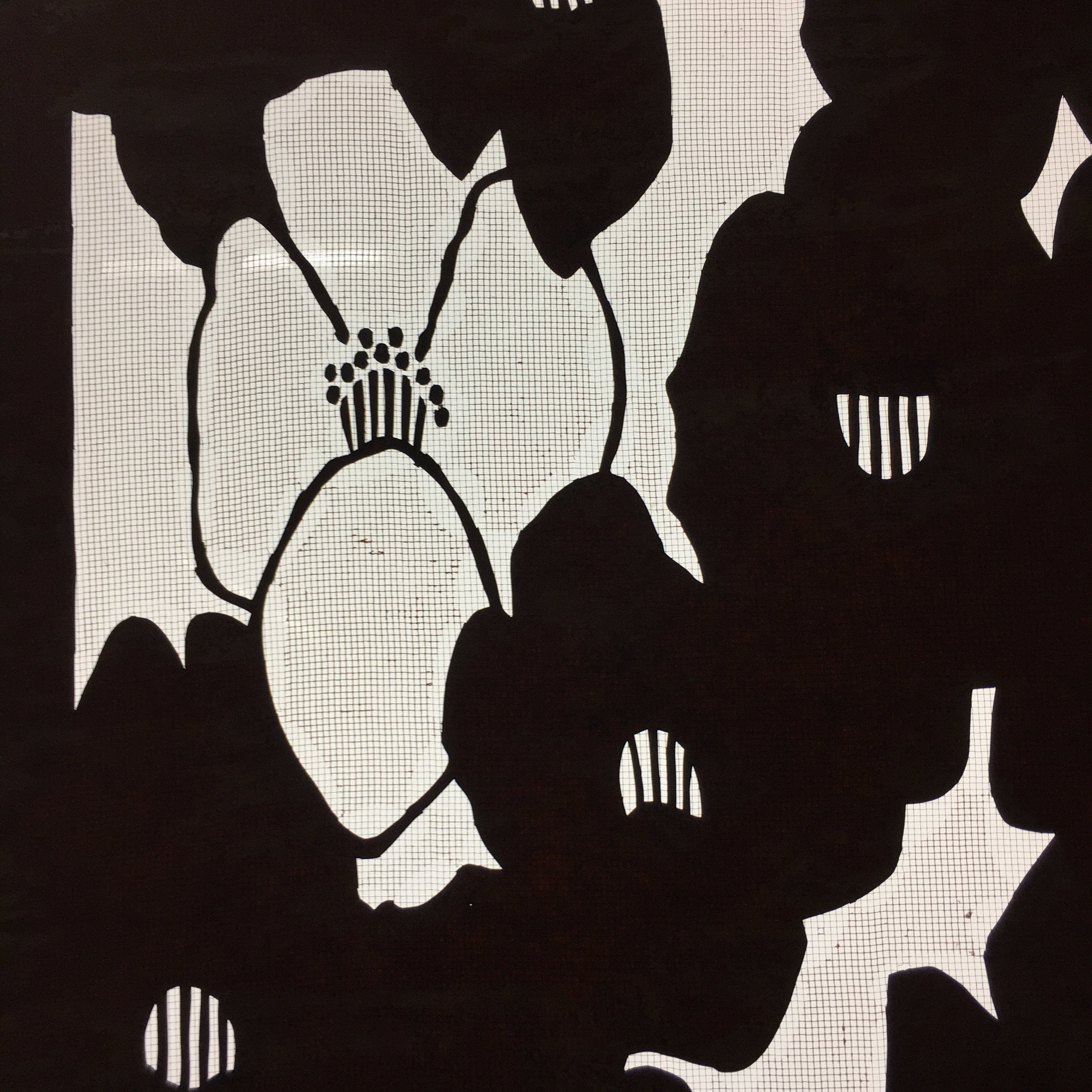 Antique Japanese Katagami Kimono Stencil Katazome Flower C762