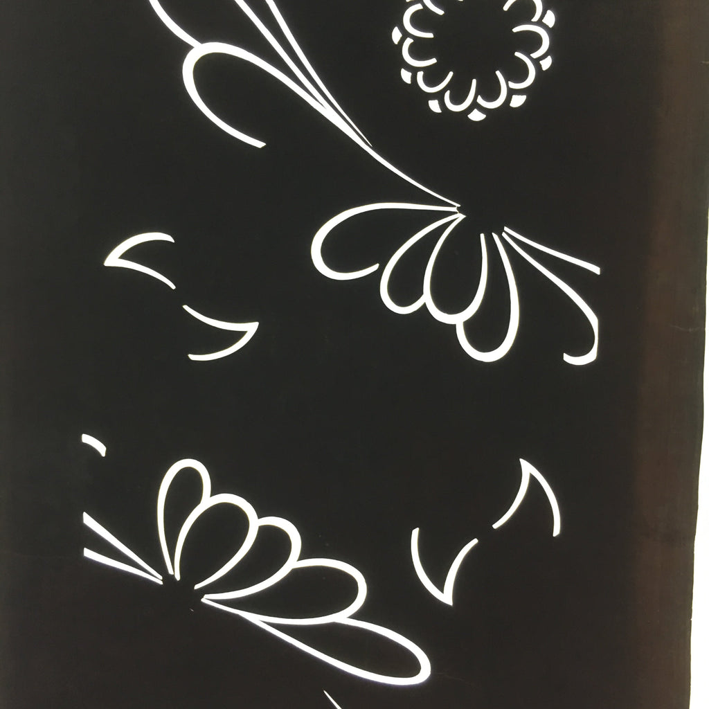 Antique Japanese Katagami Kimono Stencil Katazome Flower Kiku Butterfly C325