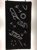 Antique Japanese Katagami Kimono Stencil Katazome Flower Kiku Butterfly C325