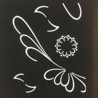 Antique Japanese Katagami Kimono Stencil Katazome Flower Kiku Butterfly C325