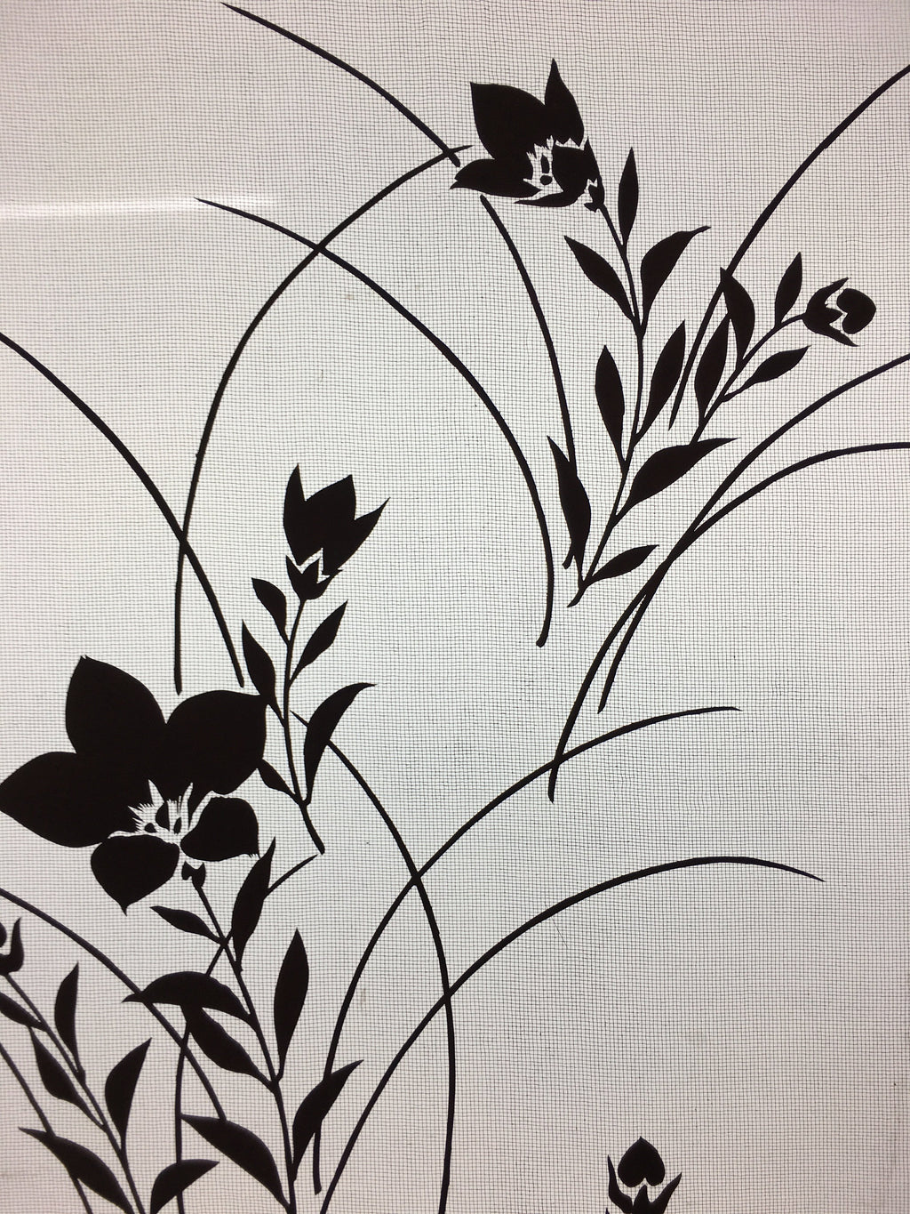 Antique Japanese Katagami Kimono Stencil Katazome Flower Leaf C730