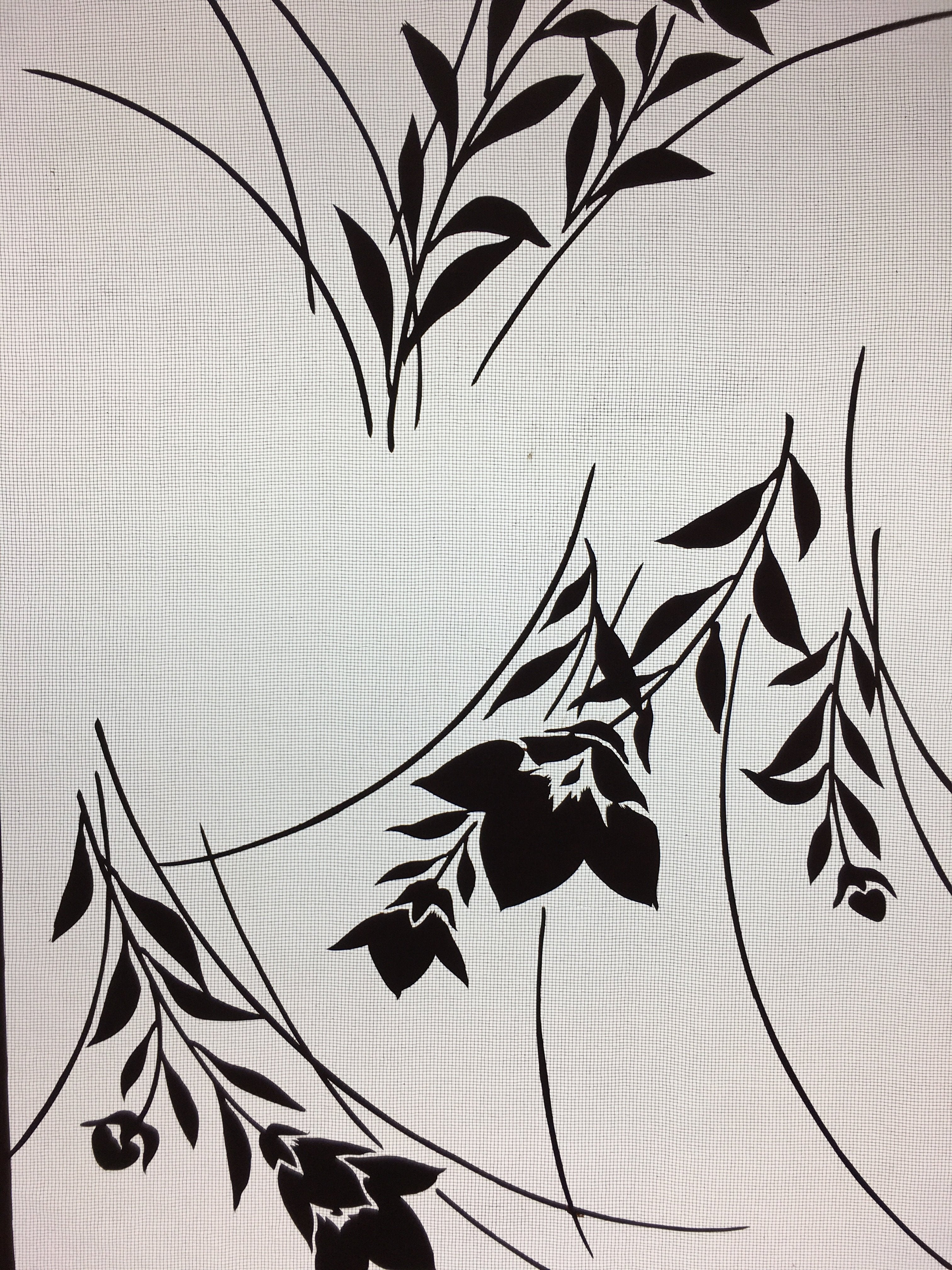 Antique Japanese Katagami Kimono Stencil Katazome Flower Leaf C730