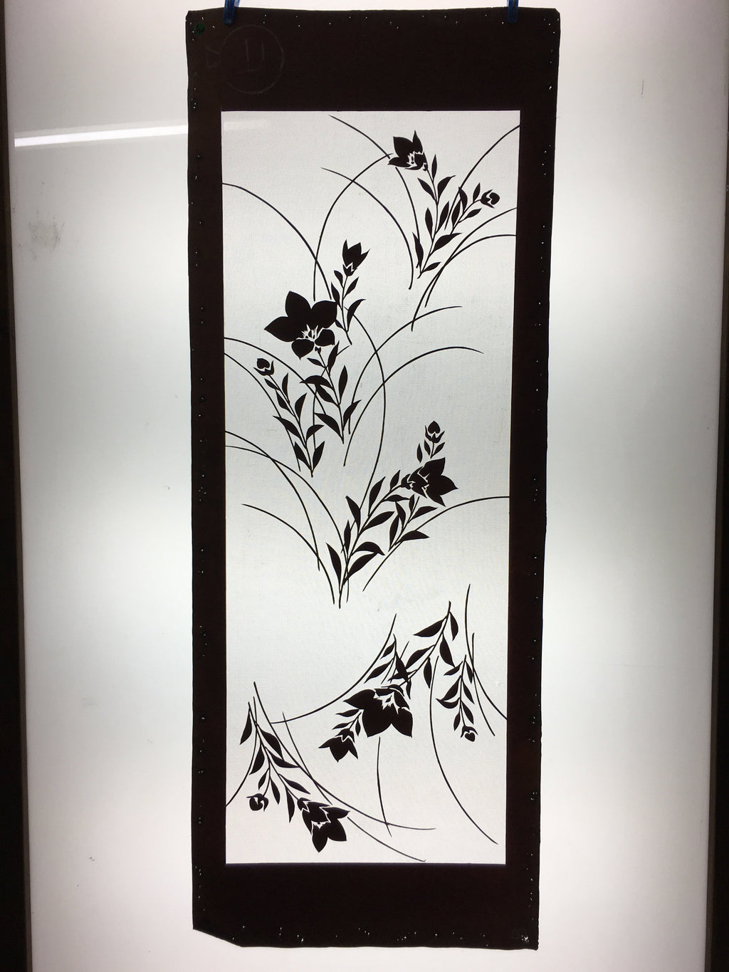 Antique Japanese Katagami Kimono Stencil Katazome Flower Leaf C730