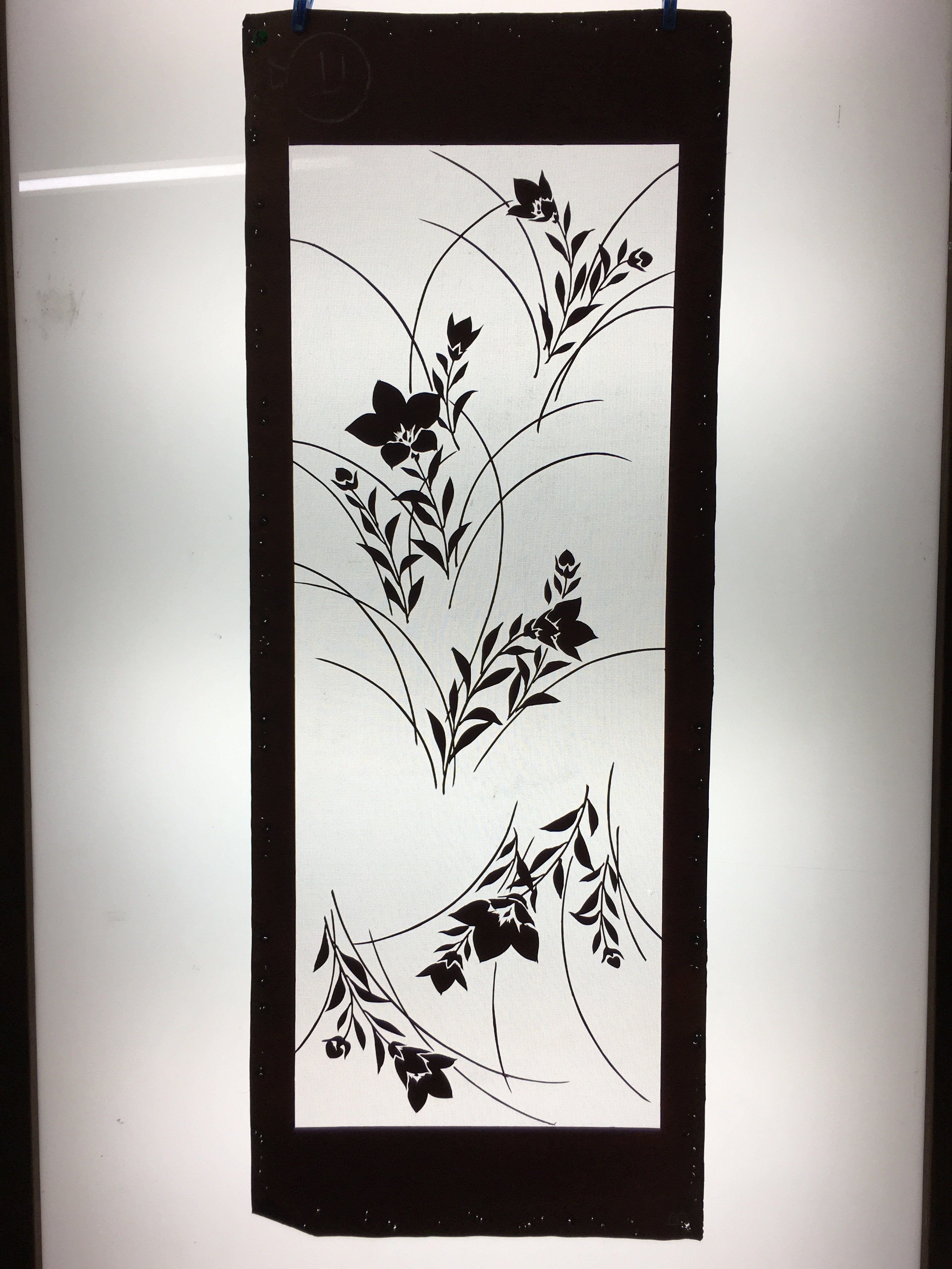 Antique Japanese Katagami Kimono Stencil Katazome Flower Leaf C730