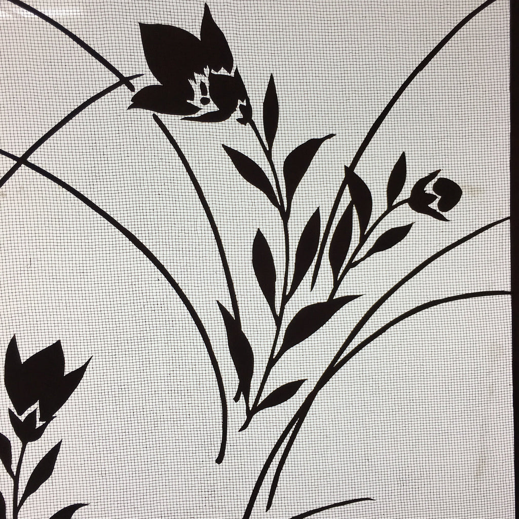 Antique Japanese Katagami Kimono Stencil Katazome Flower Leaf C730