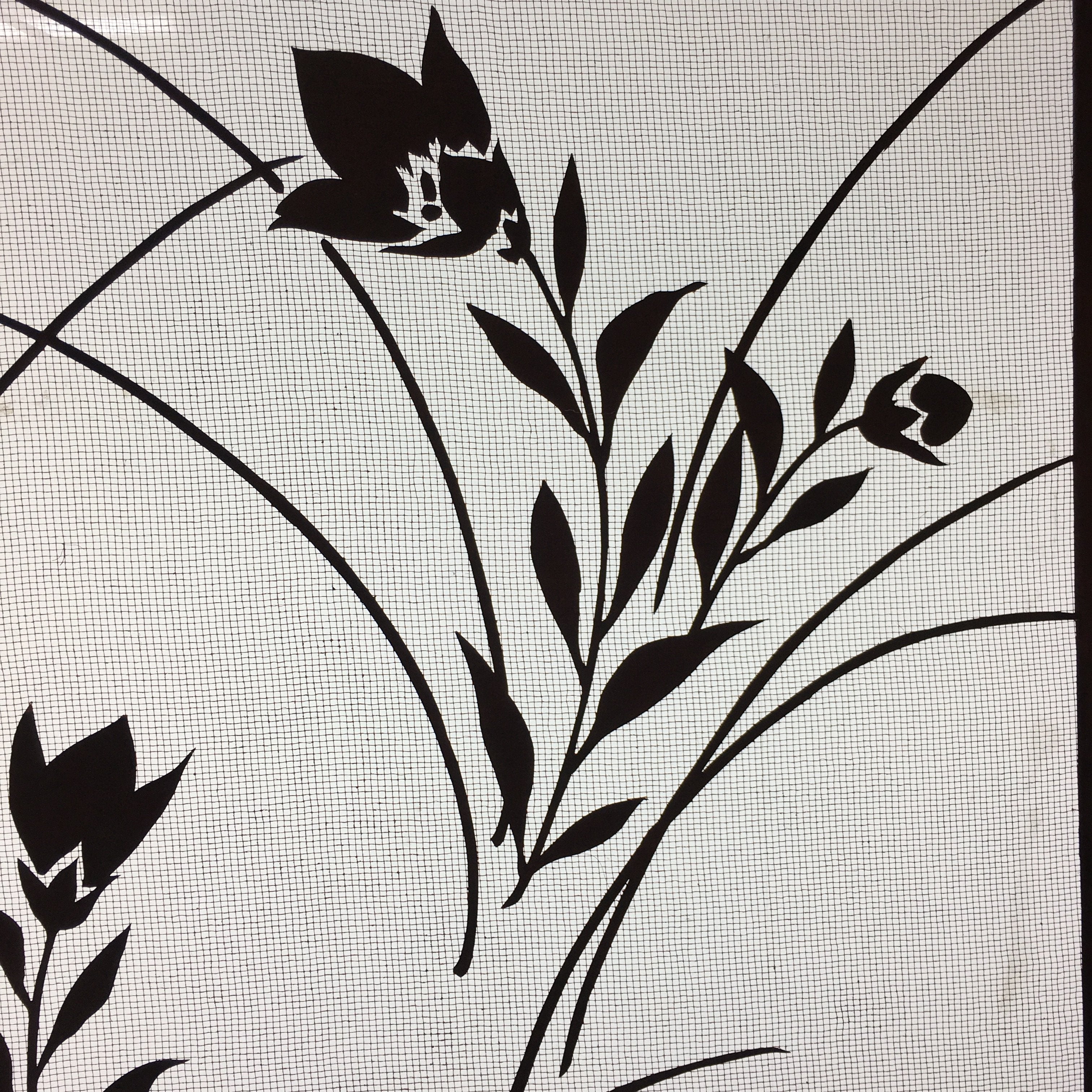 Antique Japanese Katagami Kimono Stencil Katazome Flower Leaf C730