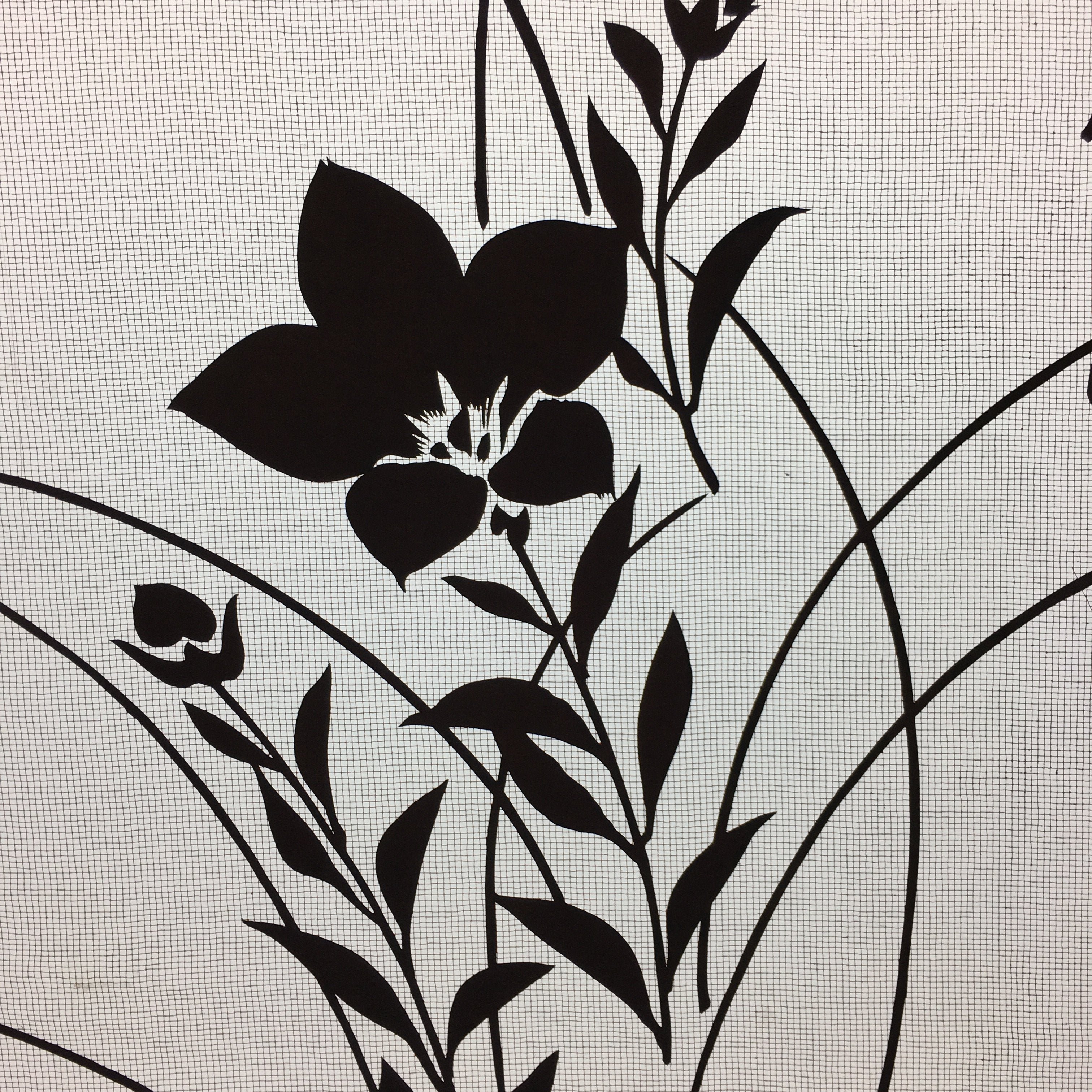 Antique Japanese Katagami Kimono Stencil Katazome Flower Leaf C730