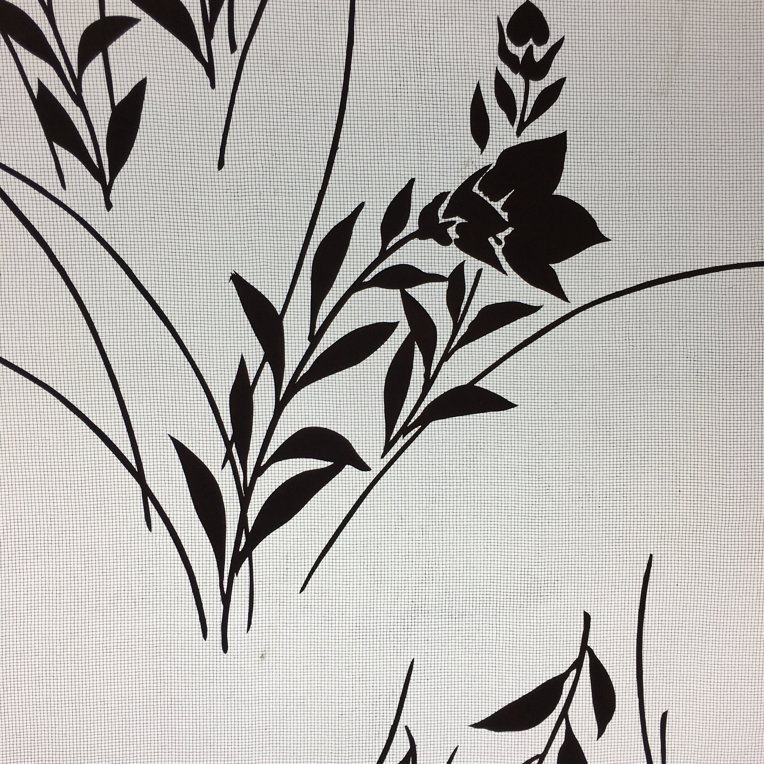 Antique Japanese Katagami Kimono Stencil Katazome Flower Leaf C730
