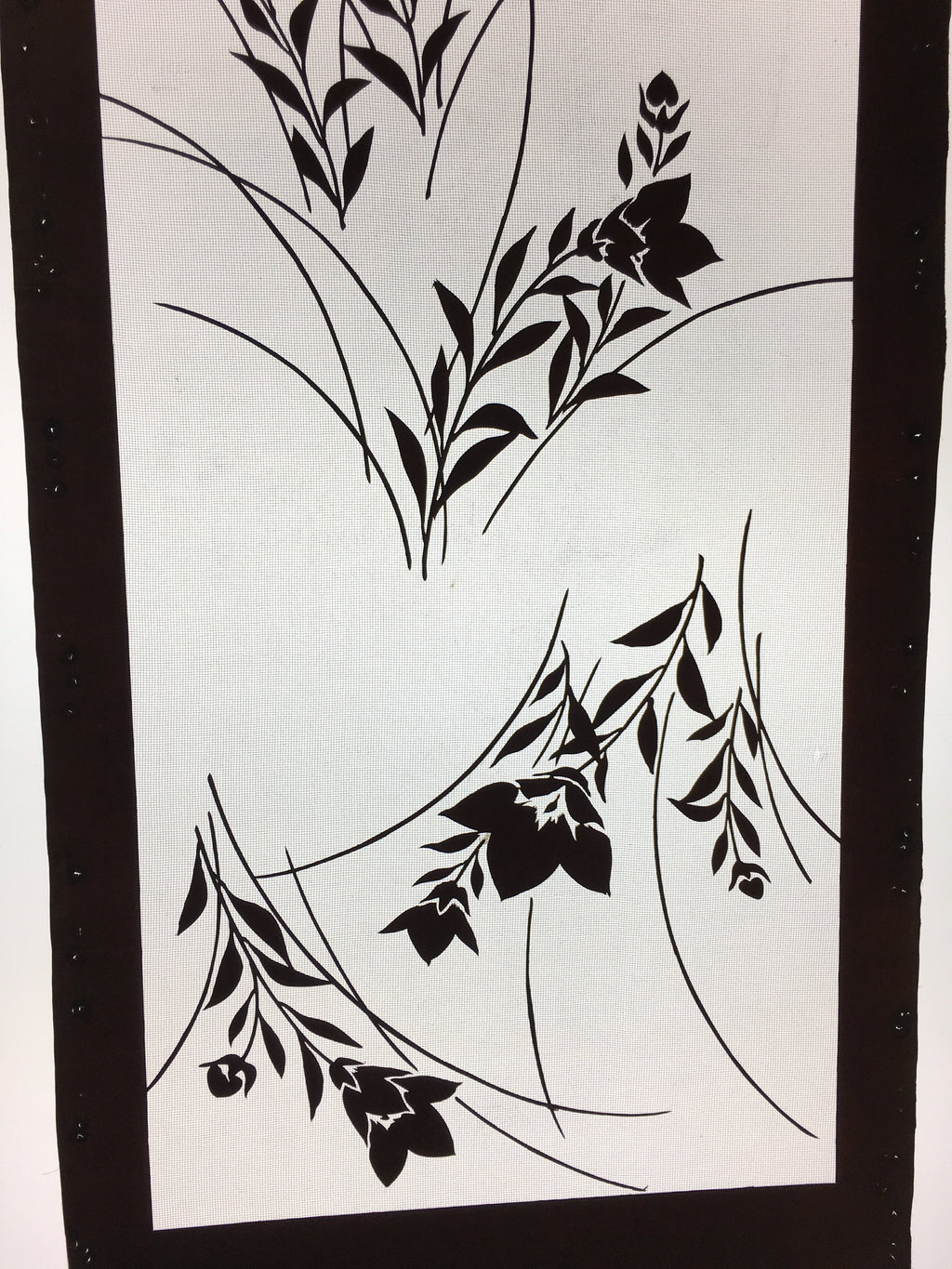 Antique Japanese Katagami Kimono Stencil Katazome Flower Leaf C730