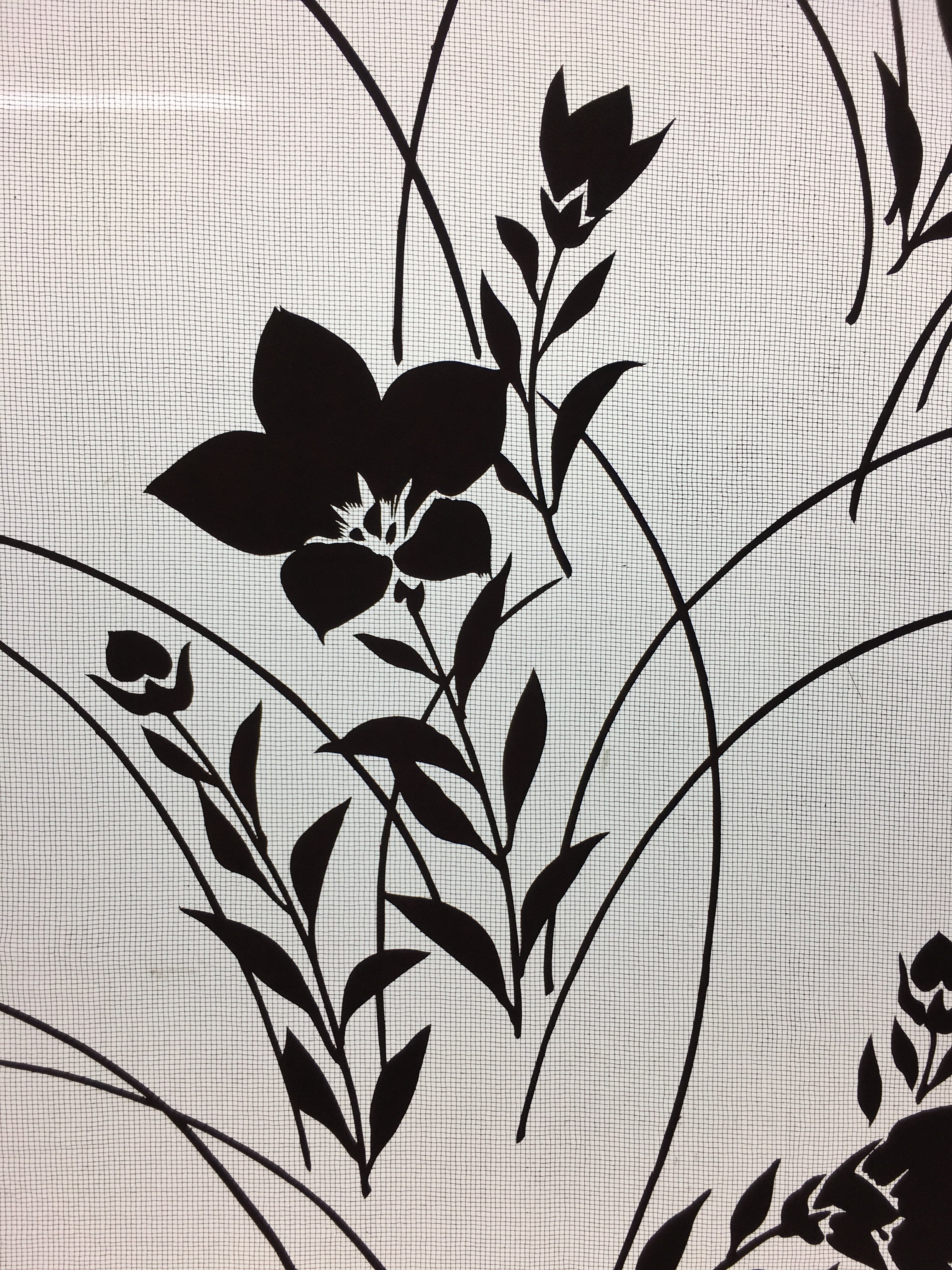 Antique Japanese Katagami Kimono Stencil Katazome Flower Leaf C730