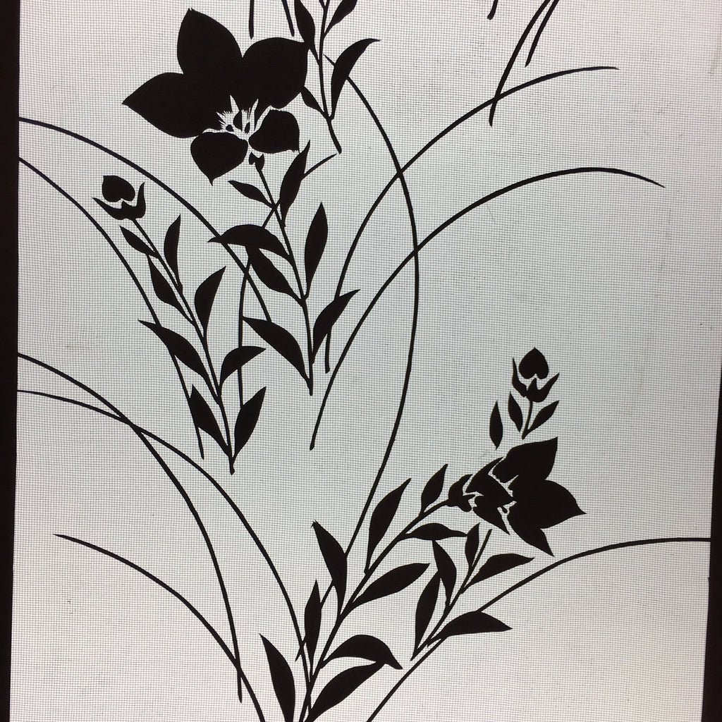Antique Japanese Katagami Kimono Stencil Katazome Flower Leaf C730