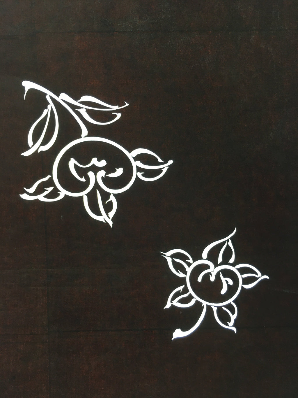 Antique Japanese Katagami Kimono Stencil Katazome Flower Leaf C739