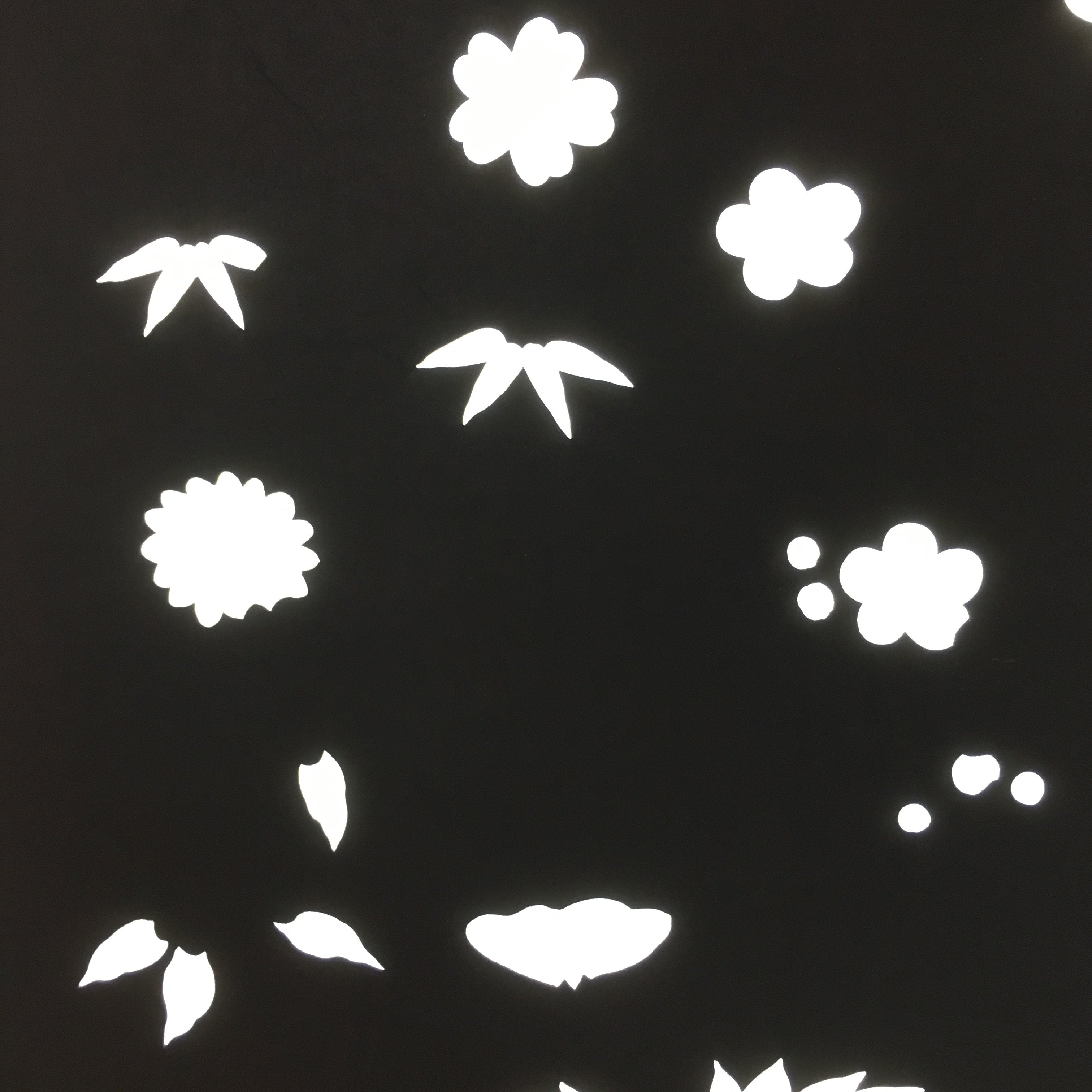 Antique Japanese Katagami Kimono Stencil Katazome Flower Leaf Design C583