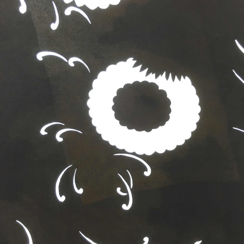 Antique Japanese Katagami Kimono Stencil Katazome Flower Petal Design C603