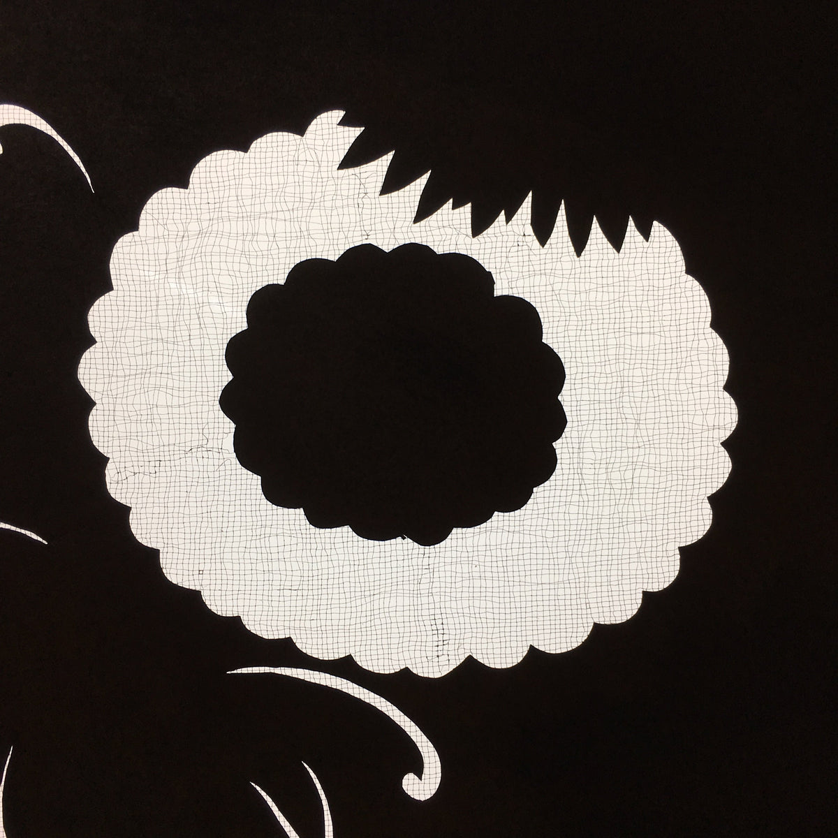 Antique Japanese Katagami Kimono Stencil Katazome Flower Petal Design C603