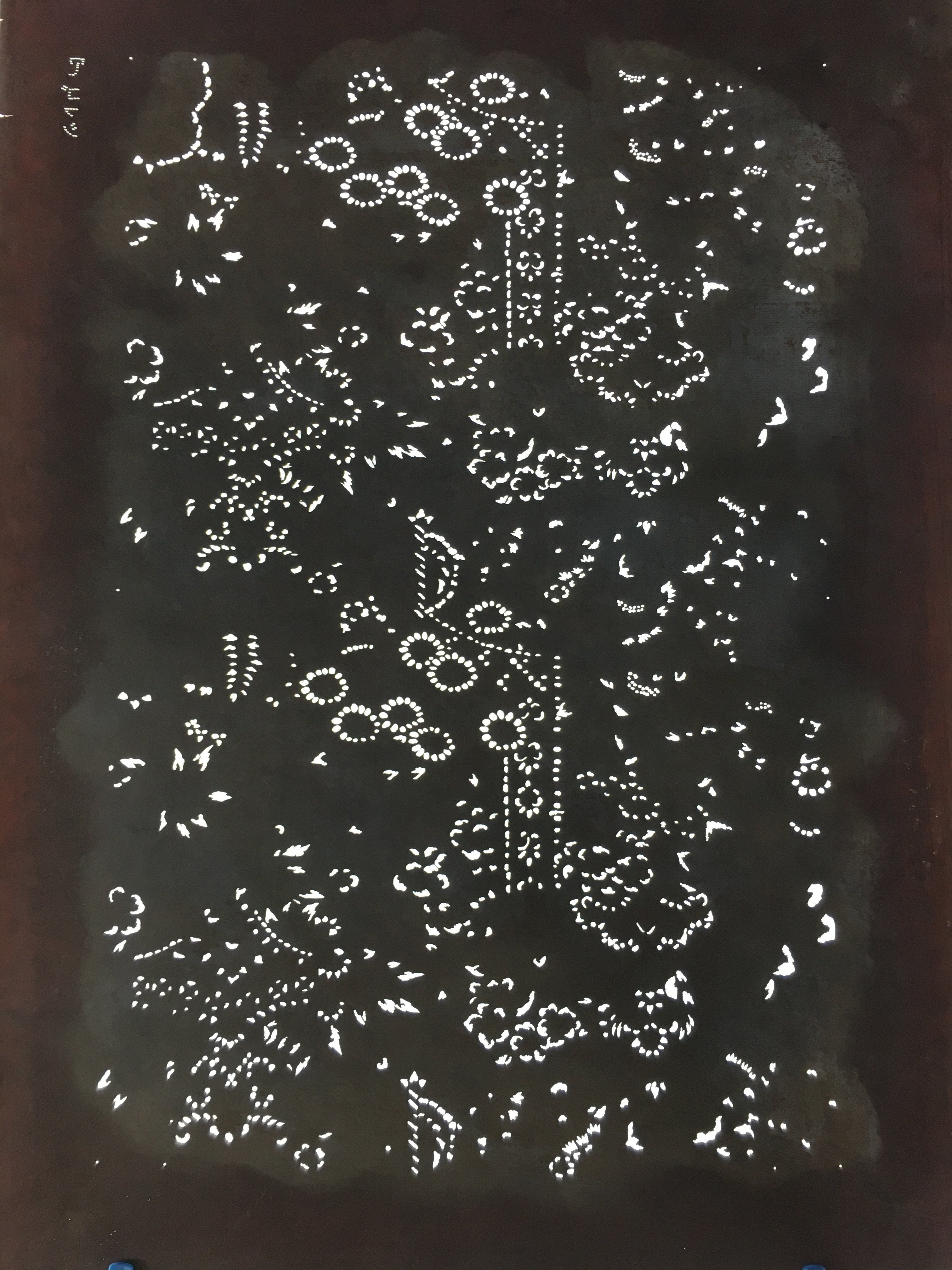 Antique Japanese Katagami Kimono Stencil Katazome Flowers And Leaves C787