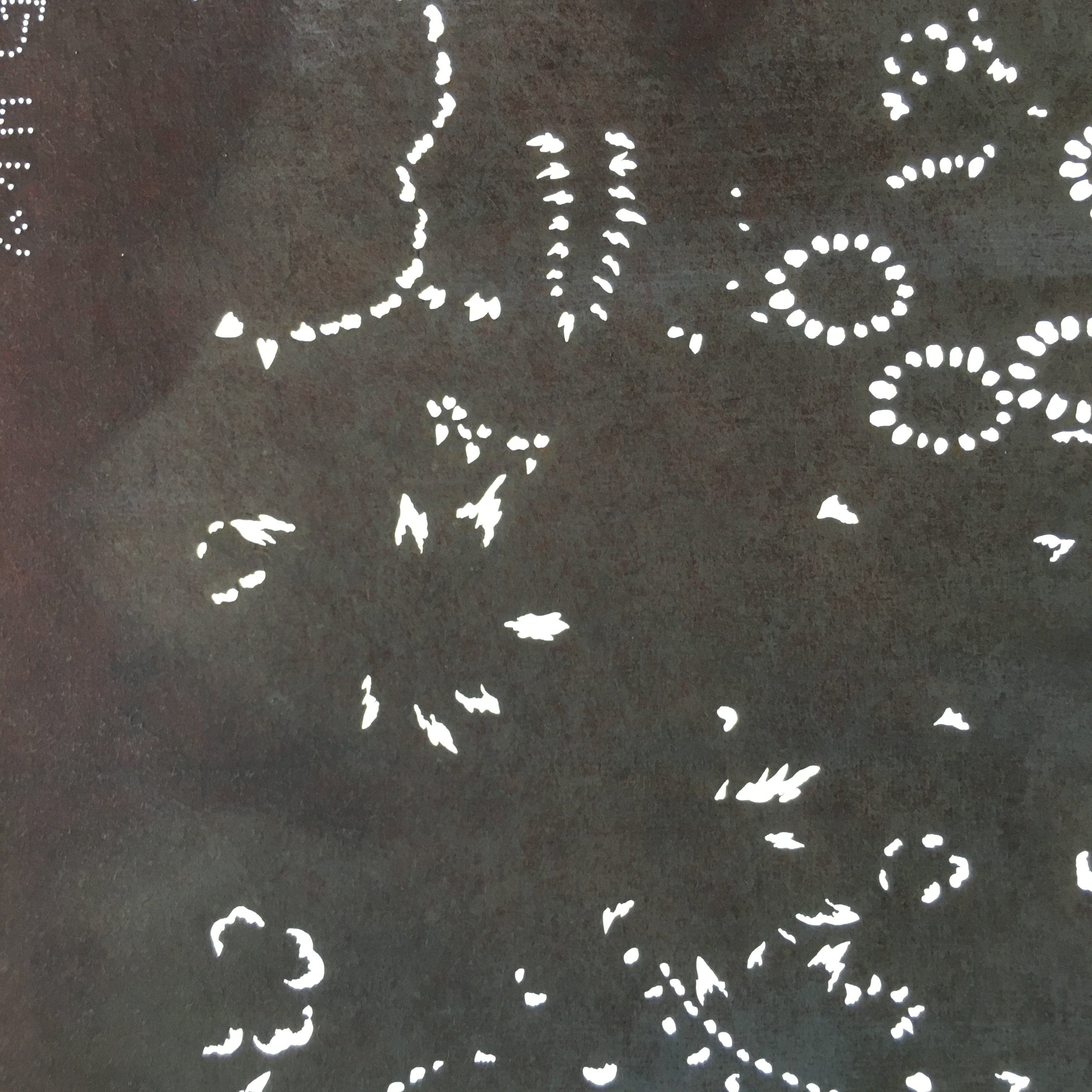 Antique Japanese Katagami Kimono Stencil Katazome Flowers And Leaves C787