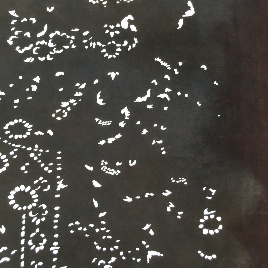 Antique Japanese Katagami Kimono Stencil Katazome Flowers And Leaves C787
