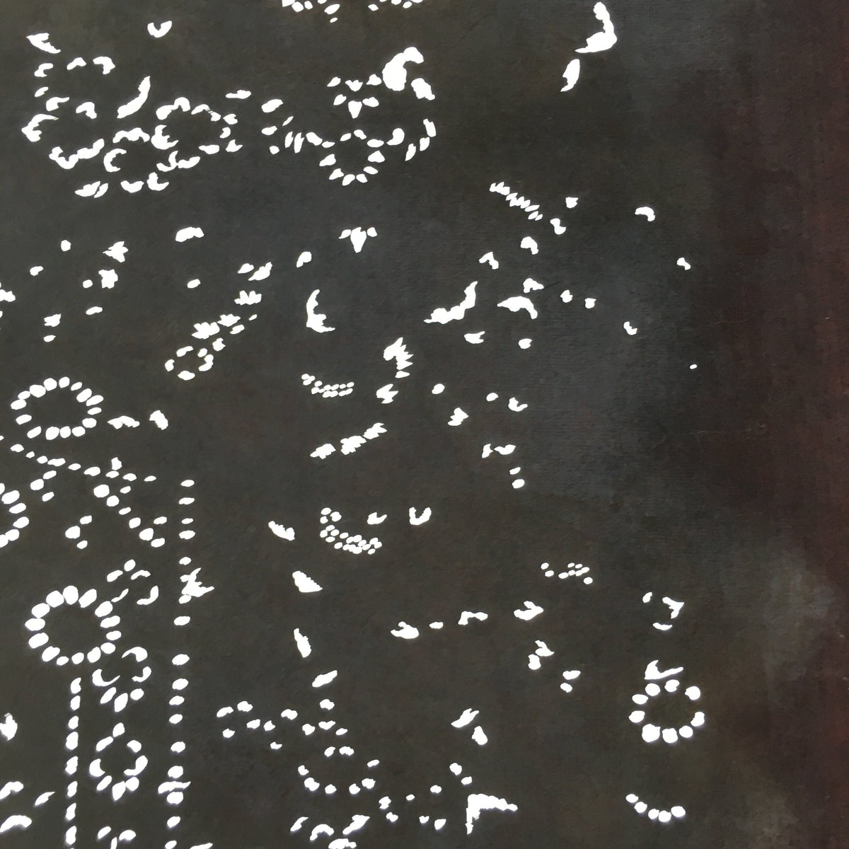 Antique Japanese Katagami Kimono Stencil Katazome Flowers And Leaves C787