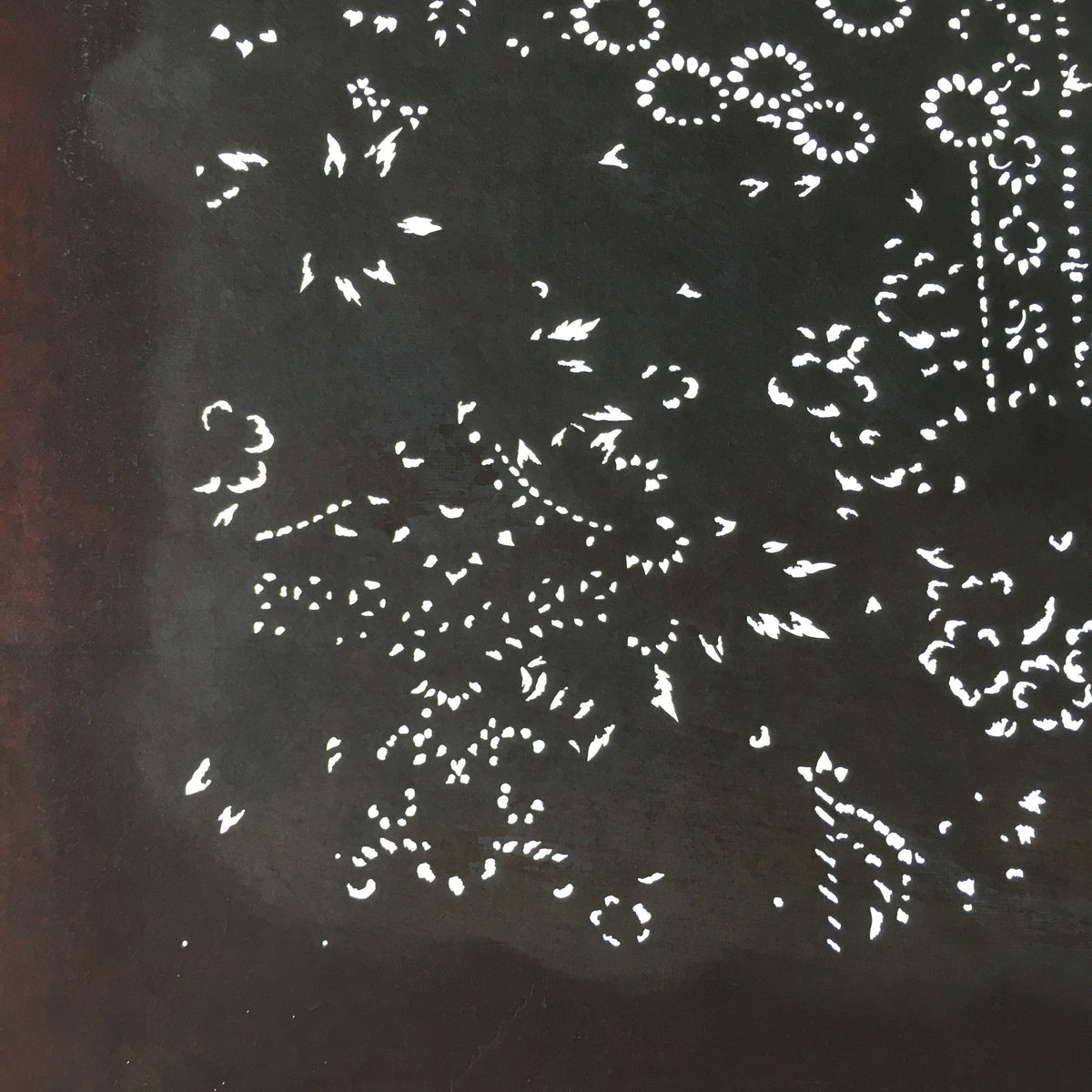 Antique Japanese Katagami Kimono Stencil Katazome Flowers And Leaves C787