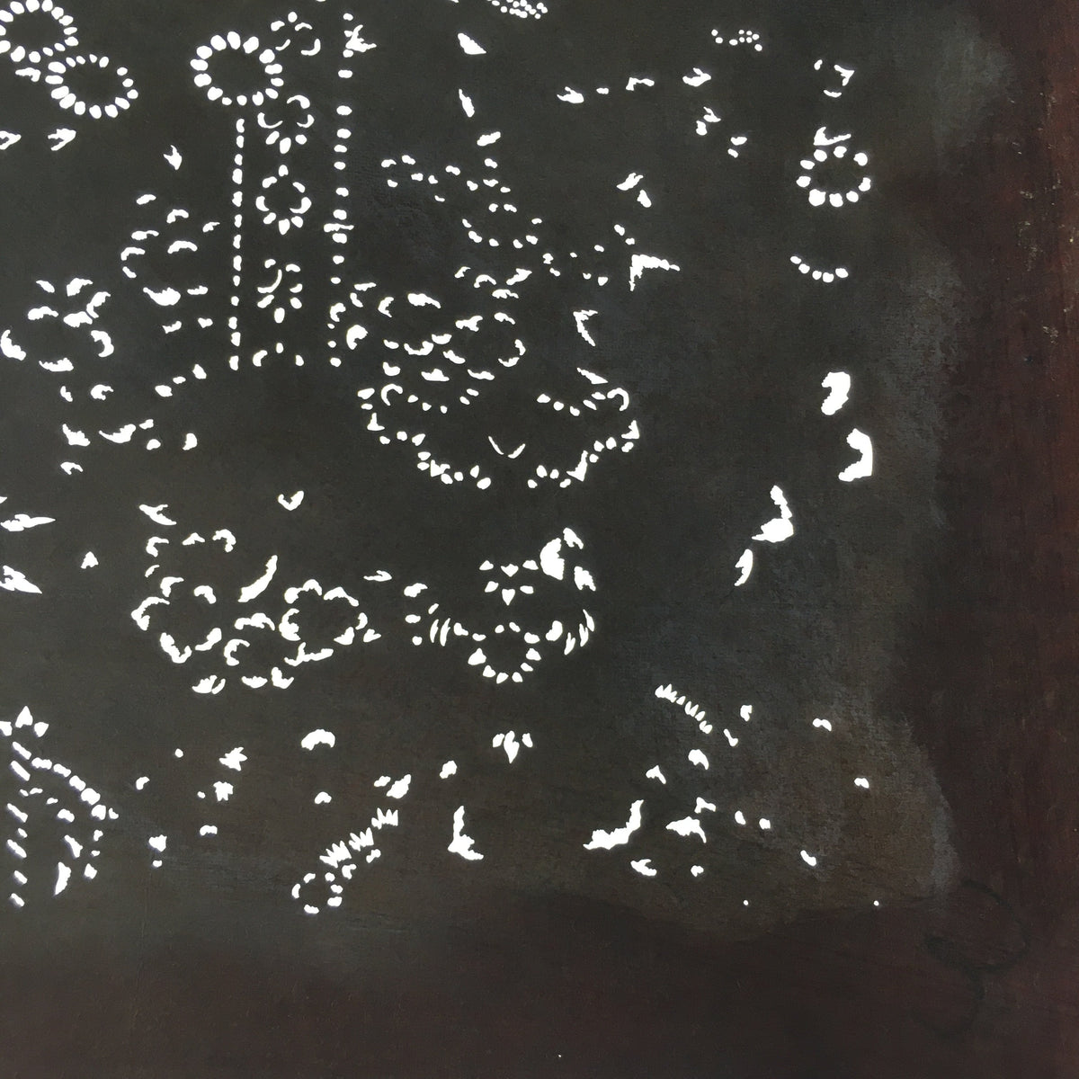 Antique Japanese Katagami Kimono Stencil Katazome Flowers And Leaves C787