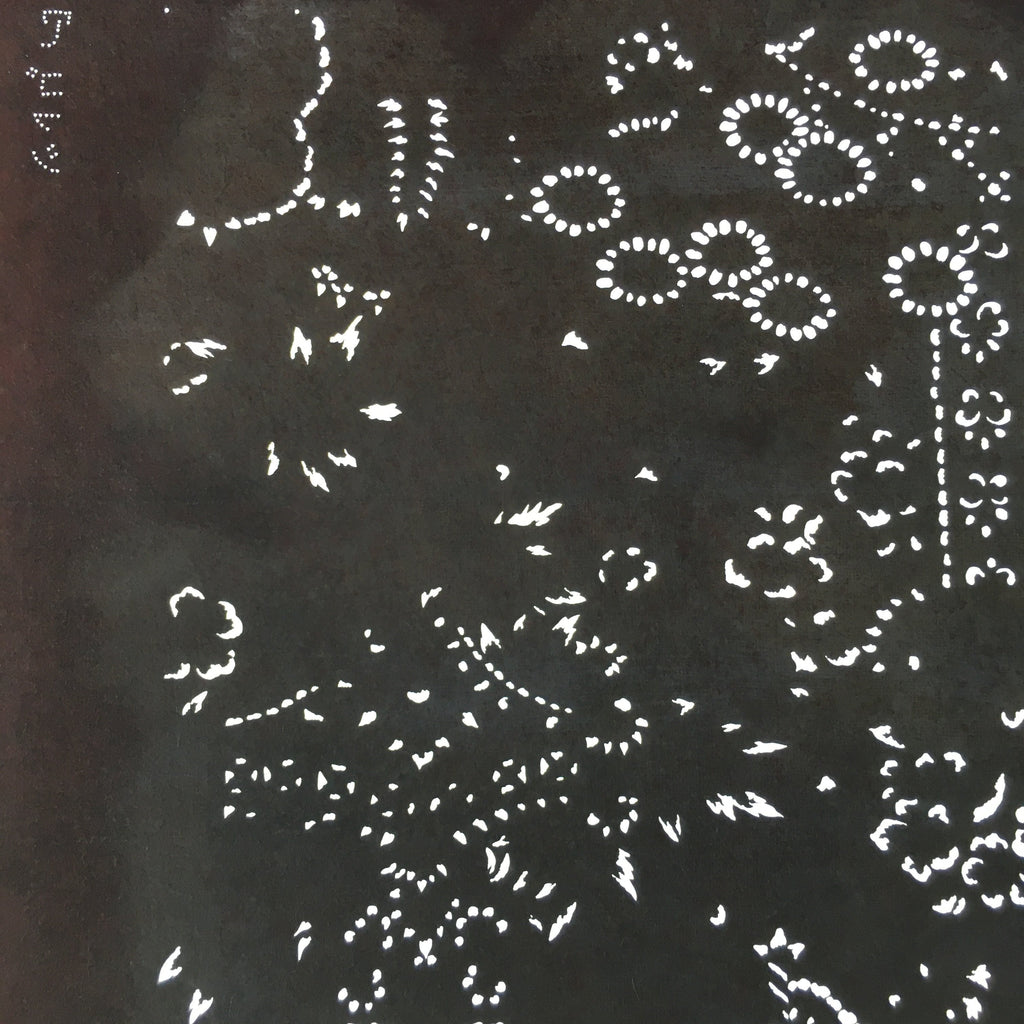 Antique Japanese Katagami Kimono Stencil Katazome Flowers And Leaves C787