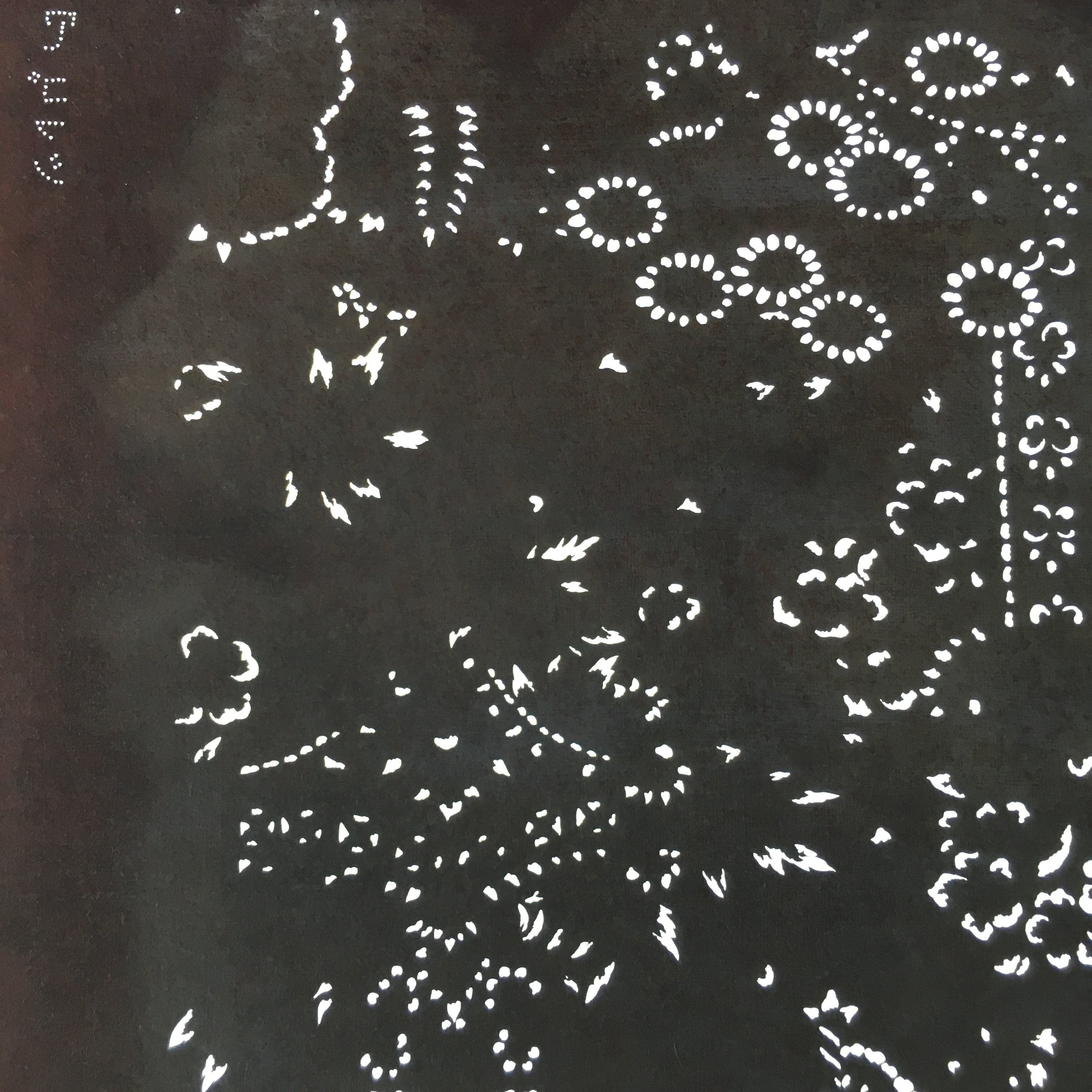 Antique Japanese Katagami Kimono Stencil Katazome Flowers And Leaves C787