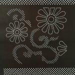 Antique Japanese Katagami Kimono Stencil Katazome Graphic Floral Design C621