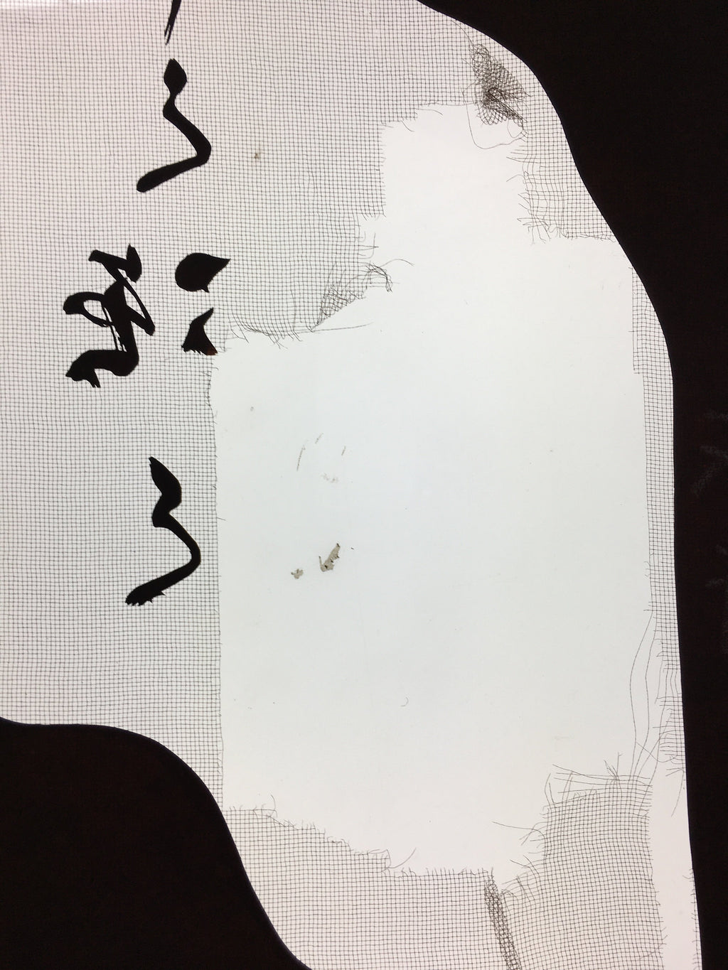 Antique Japanese Katagami Kimono Stencil Katazome Kanji Dragon Water C736