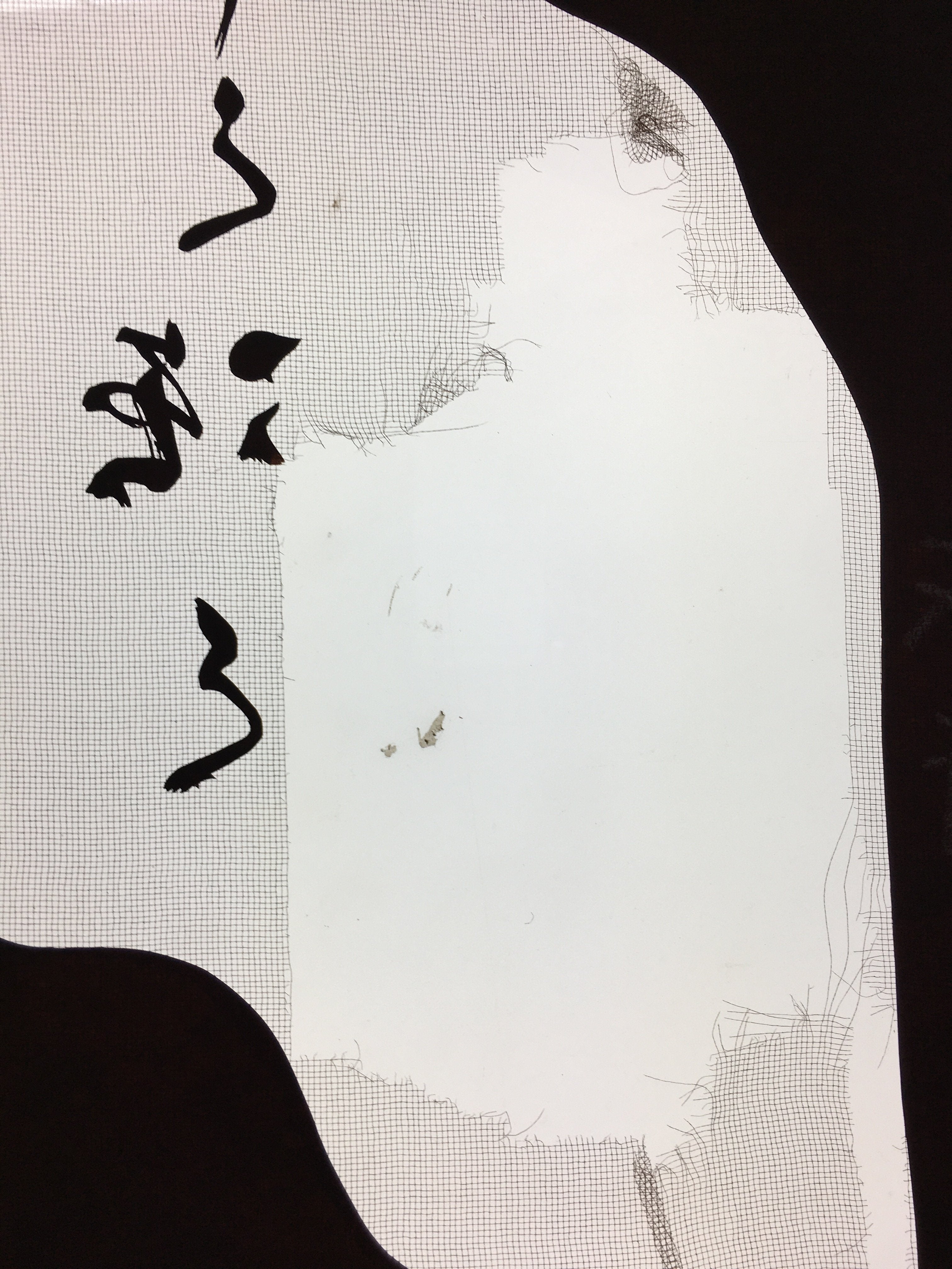 Antique Japanese Katagami Kimono Stencil Katazome Kanji Dragon Water C736