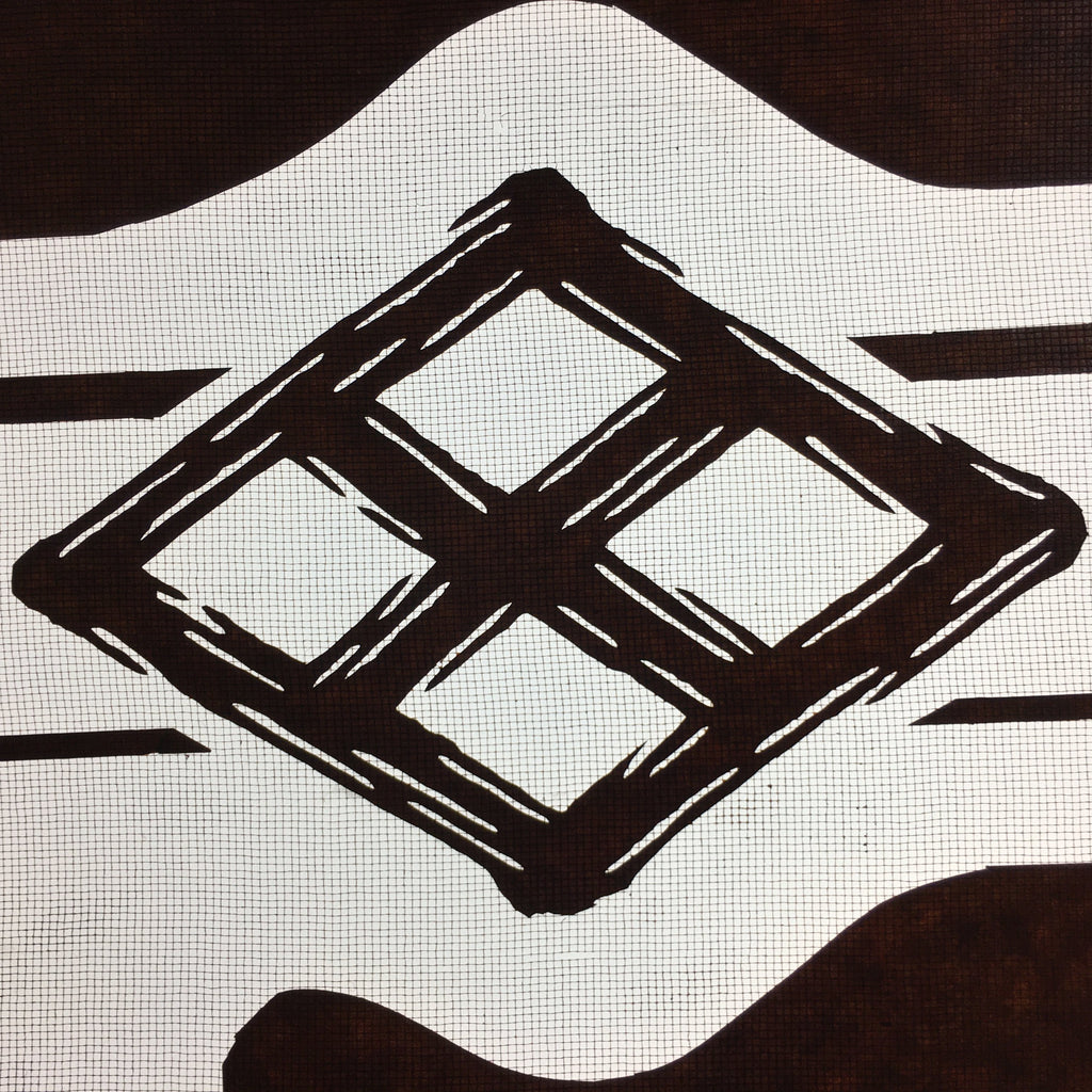 Antique Japanese Katagami Kimono Stencil Katazome Kanji Rhombus Crest C713