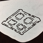 Antique Japanese Katagami Kimono Stencil Katazome Kanji Rhombus Crest C713